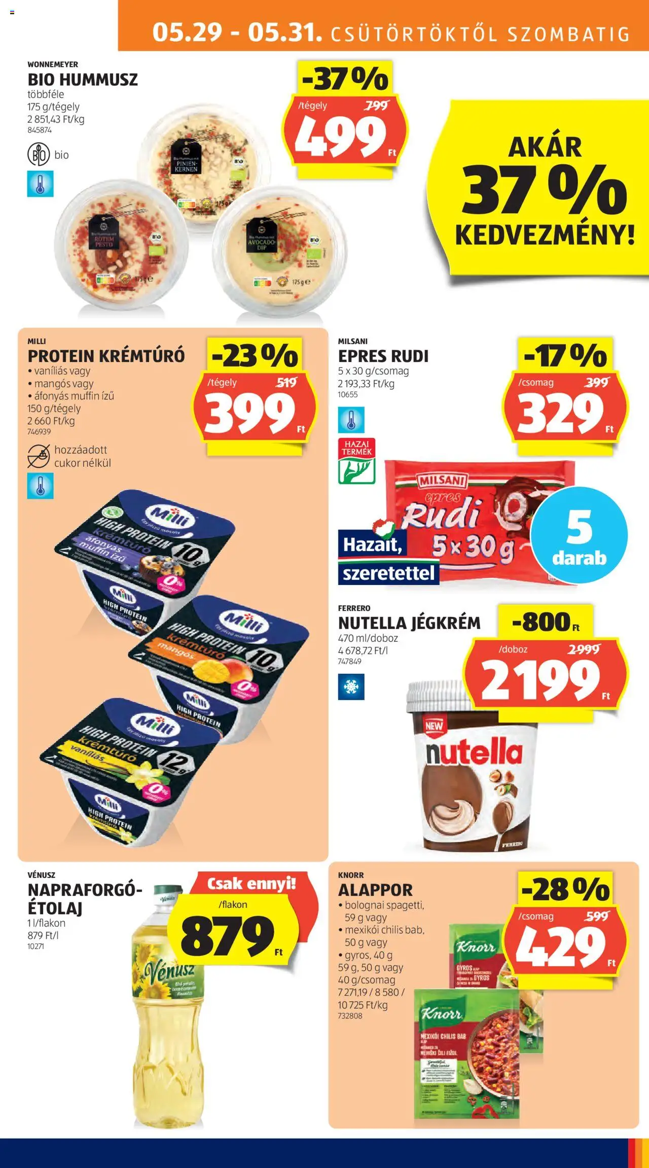 Aldi akciós ujság - amely érvényes a következő dátumtól: 29.05.2025 | Oldal: 11 | Termékek: Étolaj, Nutella, Chilis bab, Cukor