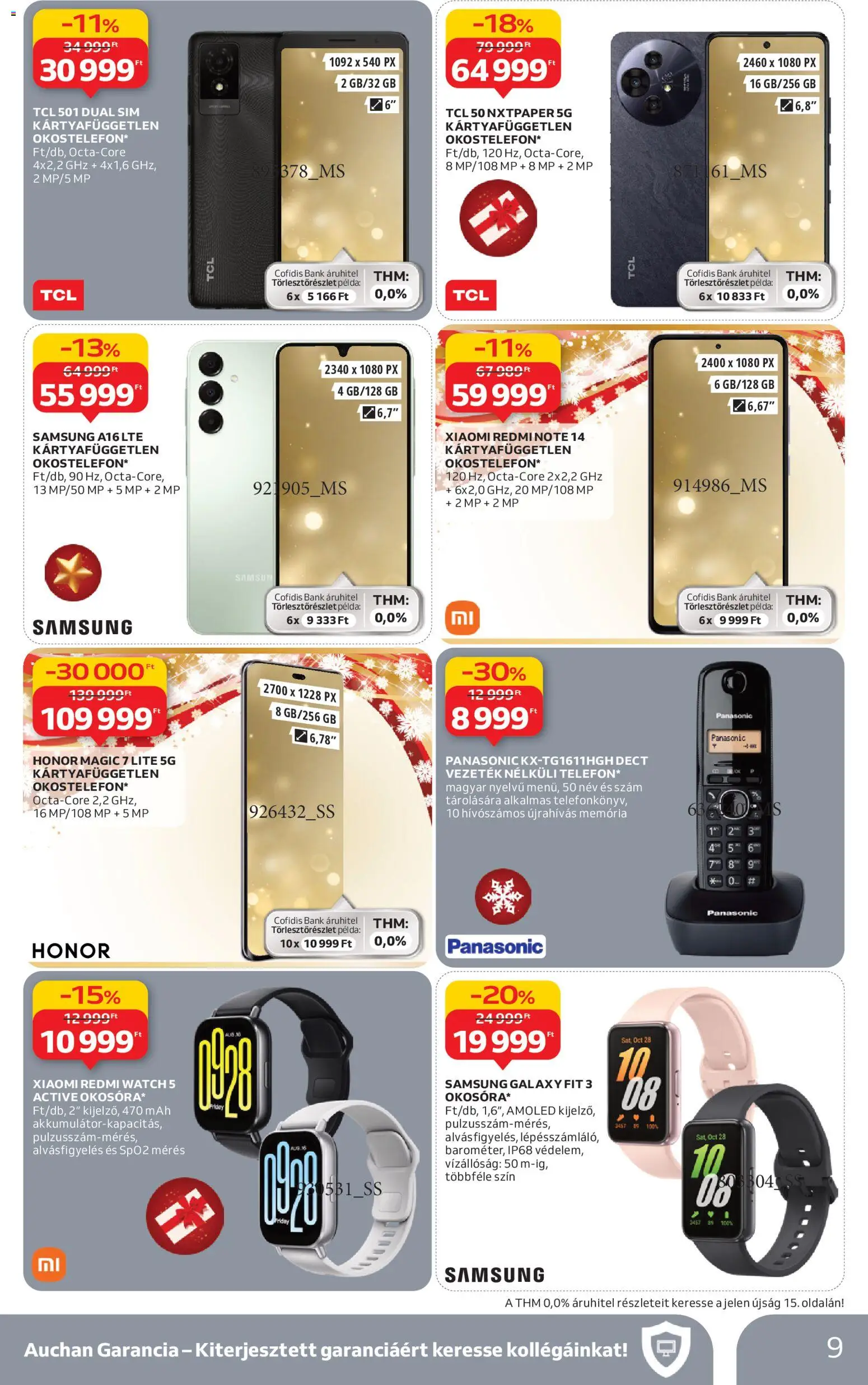Auchan akciós ujság - amely érvényes a következő dátumtól: 27.11.2025 | Oldal: 9 | Termékek: Xiaomi, Samsung
