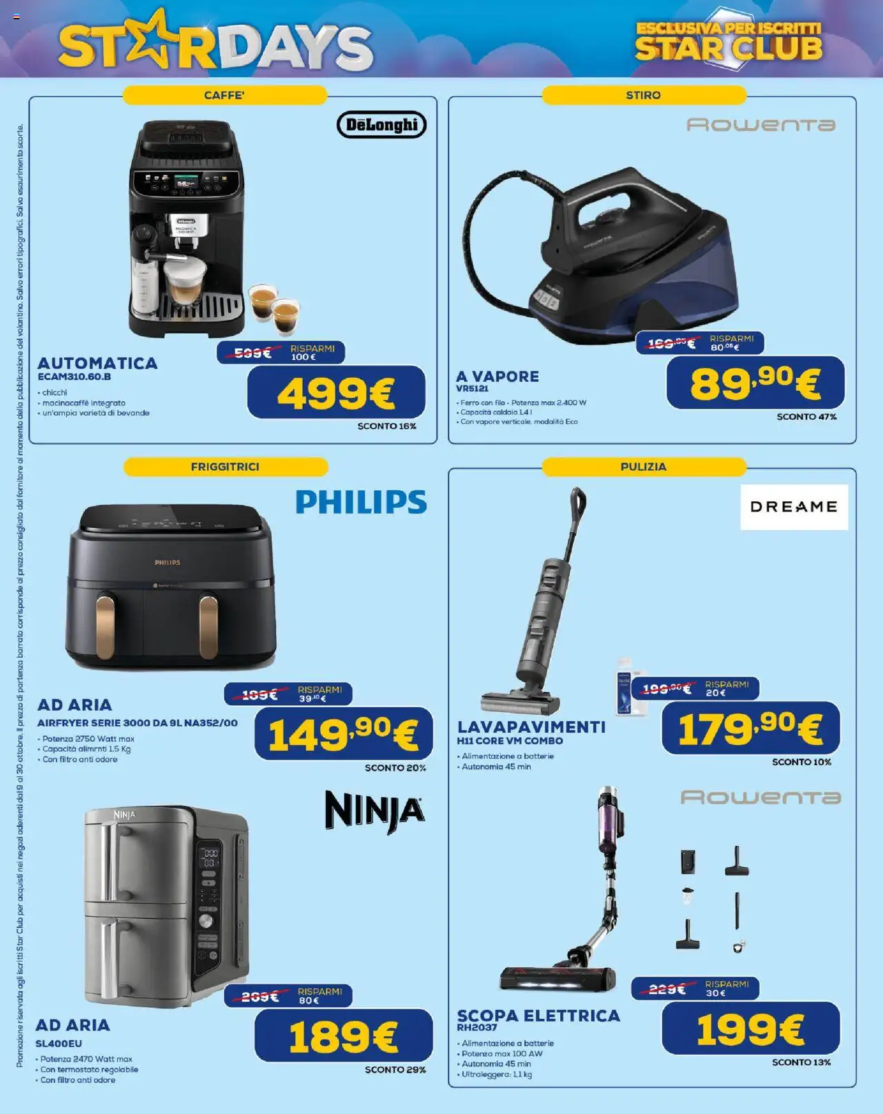 Volantino Euronics del 09.10.2025 | Pagina: 16 | Prodotti: Scopa elettrica, Caldaia, Scopa, Batterie