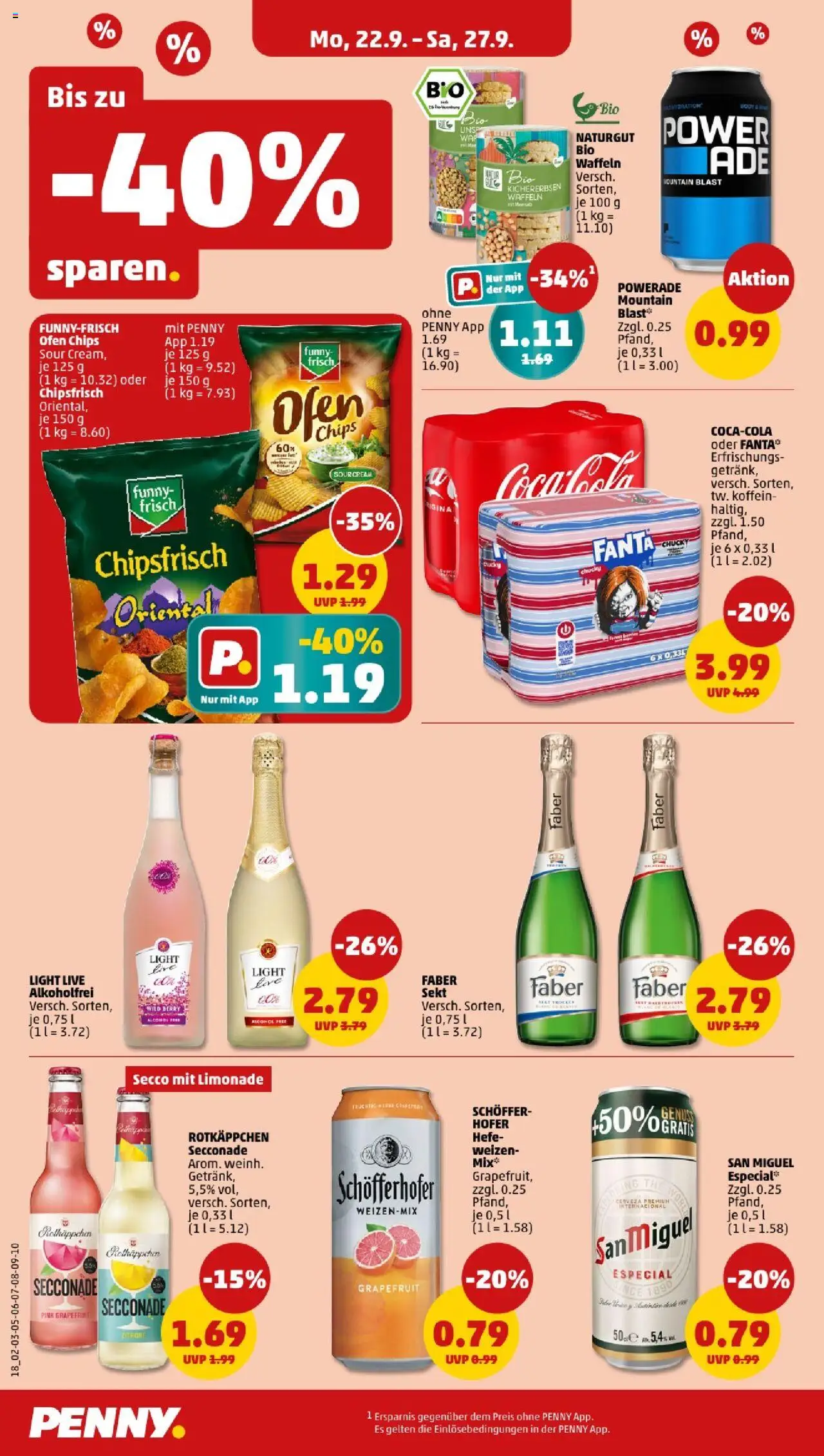 Penny - Saarland  – gültig ab 22.09.2025 | Seite: 20 | Produkte: Ofen, Fanta, Rotkäppchen, Chips