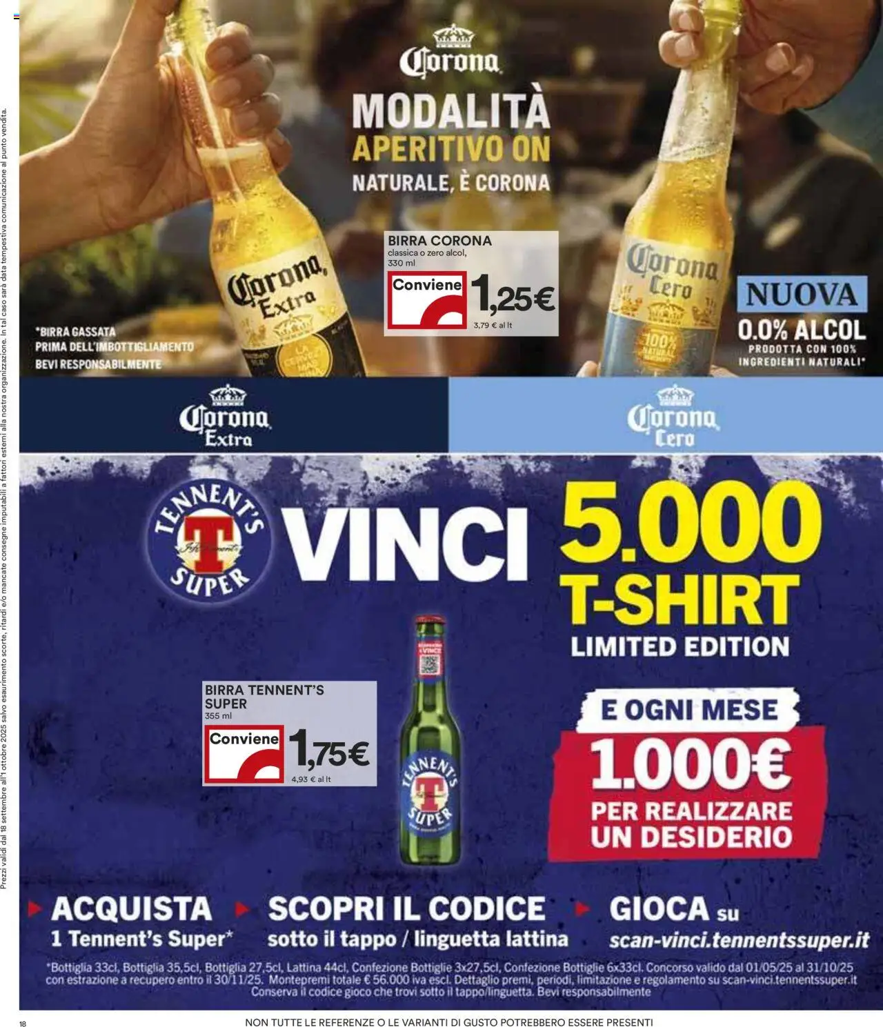 Volantino COOP del 18.09.2025 | Pagina: 18 | Prodotti: Tennent's, Birra, Data, Bottiglia