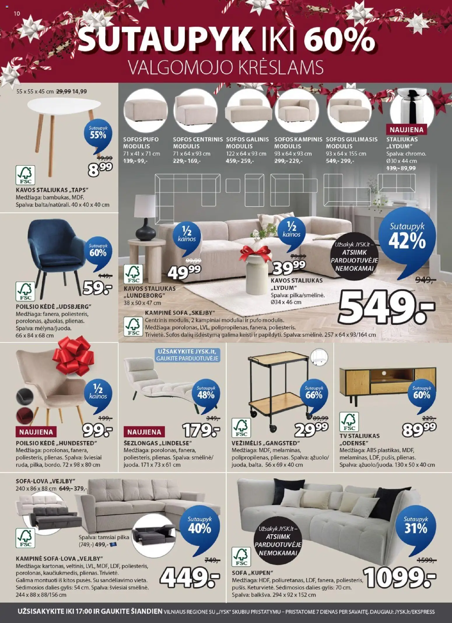 JYSK akcijos nuo 02.12.2025 | Puslapis: 10 | Prekių: Tv, Sofa, Šezlongas, Kėdė