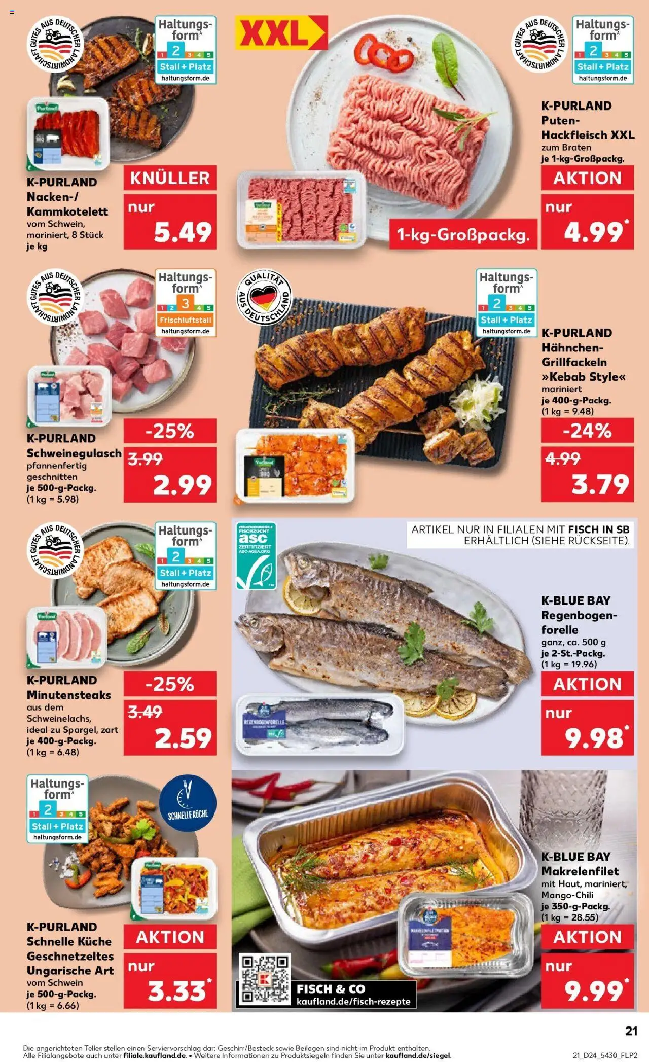 Kaufland prospekt Dingolfing	 - gültig ab dem 11.06.2025 | Seite: 21 | Produkte: Schweinegulasch, Grill, Hahnchen, Fisch