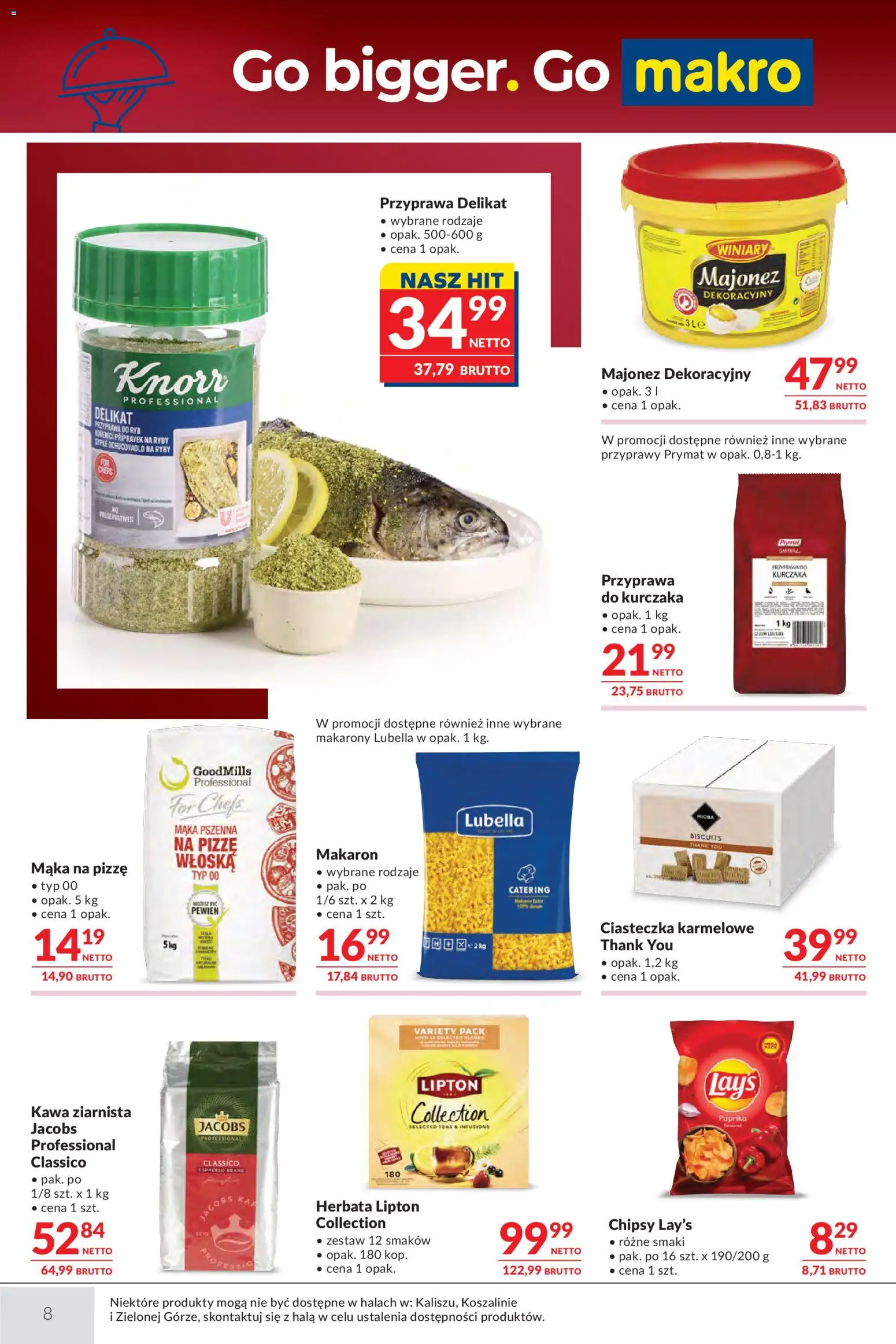 Makro gazetka - Oferta dla gastronomii od 14.04.2026 | Strona: 8 | Produkty: Chipsy, Kawa, Makarony, Przyprawy