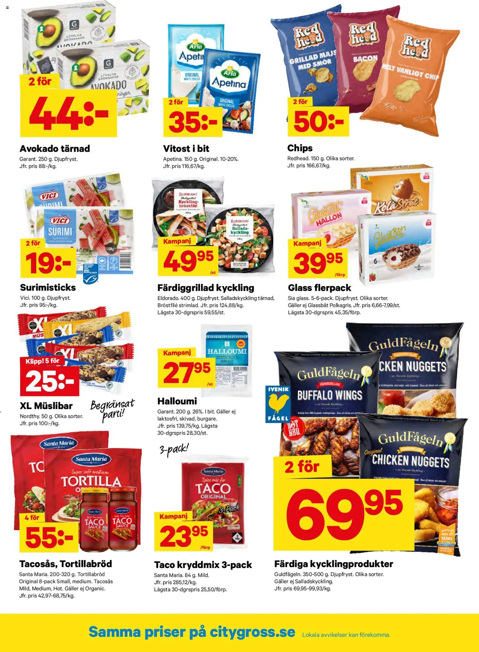 City Gross reklamblad aktuell från 20.04.2026 | Sida: 9 | Produkter: Galler, Halloumi, Glass, Majs