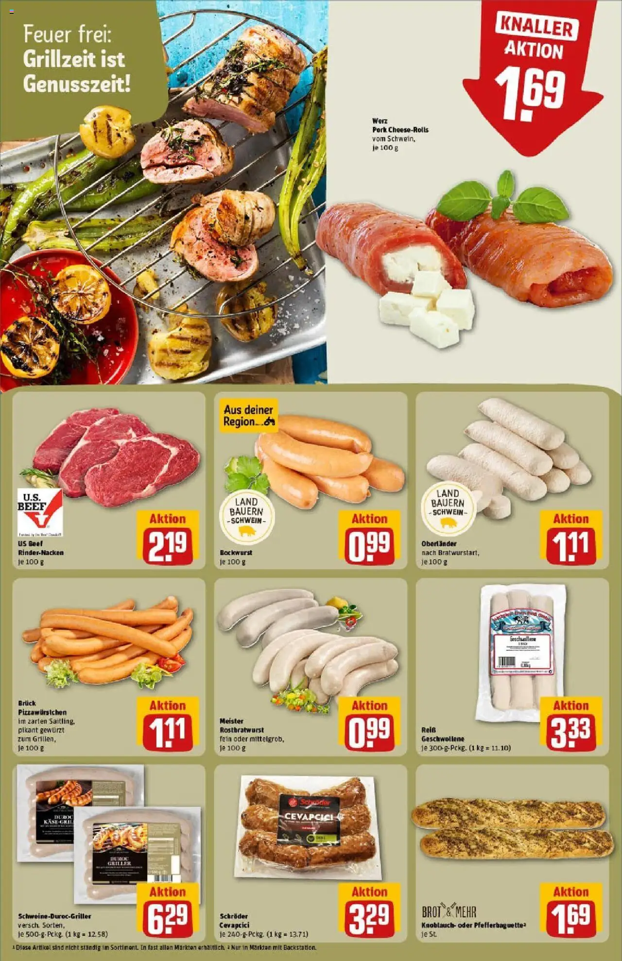 Rewe prospekt Zell Unter Aichelberg	 - gültig ab dem 20.07.2025 | Seite: 25 | Produkte: Bockwurst, Cevapcici, Knoblauch, Brot