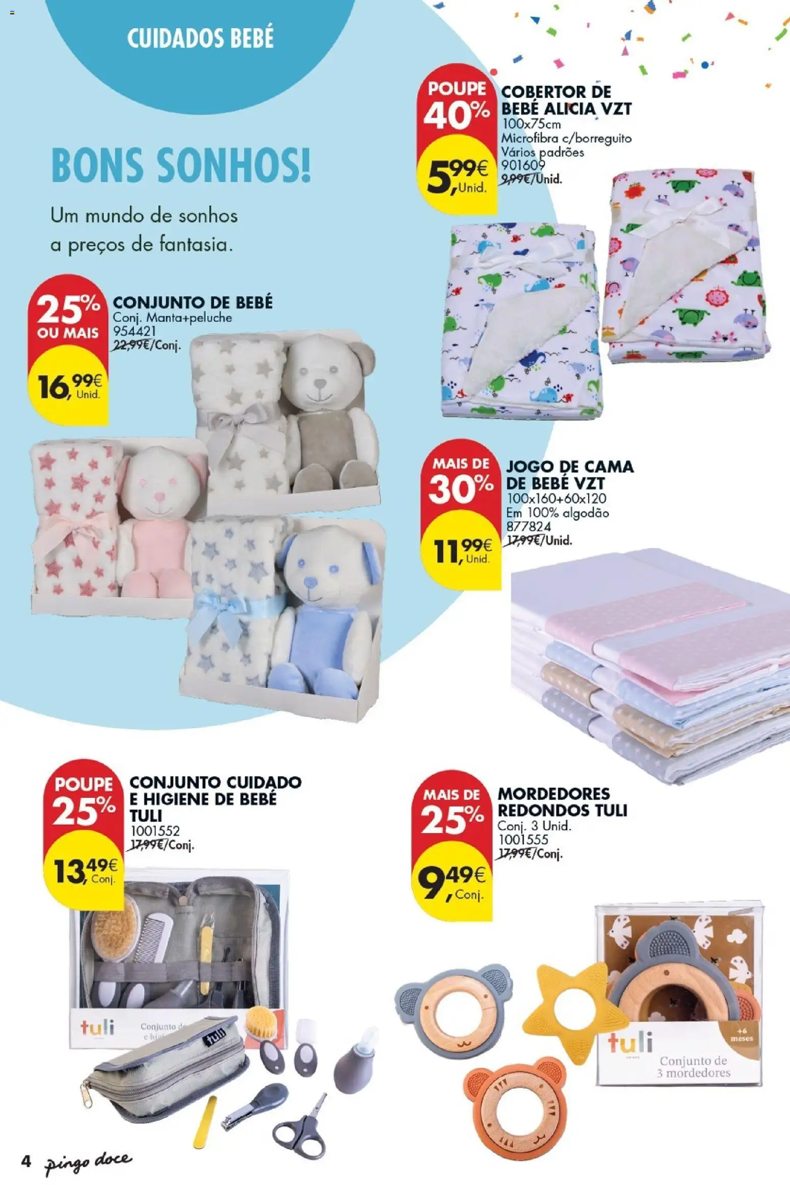 Pingo Doce - Bazar Kids │ válido de 17.02.2026 | Página: 4 | Produtos: Algodão, Jogo de cama, Cama, Cama de bébé