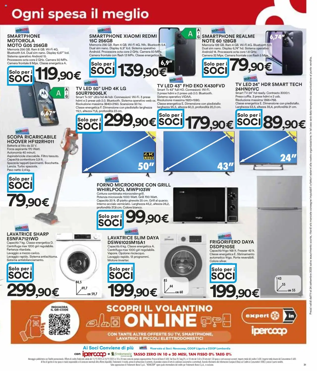 Volantino Ipercoop del 11.09.2025 | Pagina: 31 | Prodotti: Freezer, Data, Smartphone, Contenitore