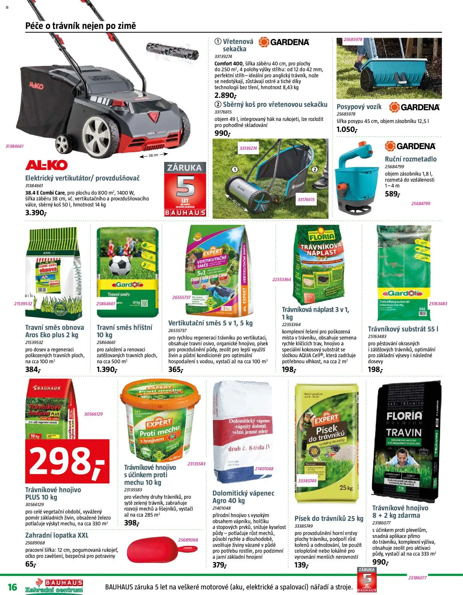Bauhaus katalog Zahradní centrum od 06.03.2026 | Strana: 16 | Produkty: Substrát, Kokosový substrát, Lopatka, Semena