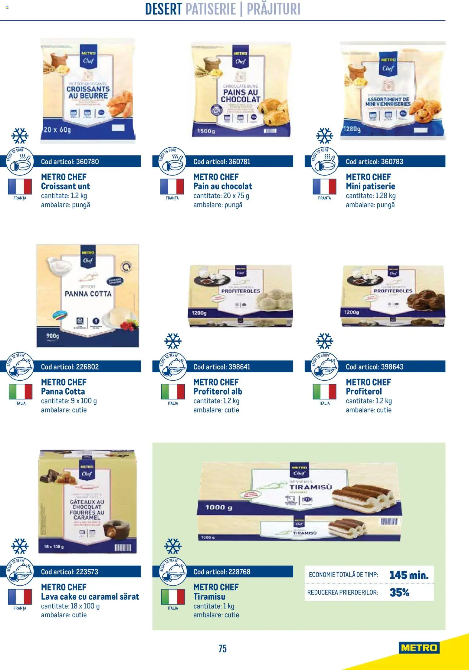 Noul catalog Metro – valabil de la 21.04.2026 | Pagină: 75 | Produse: Pungă, Cutie, Unt, Tiramisu