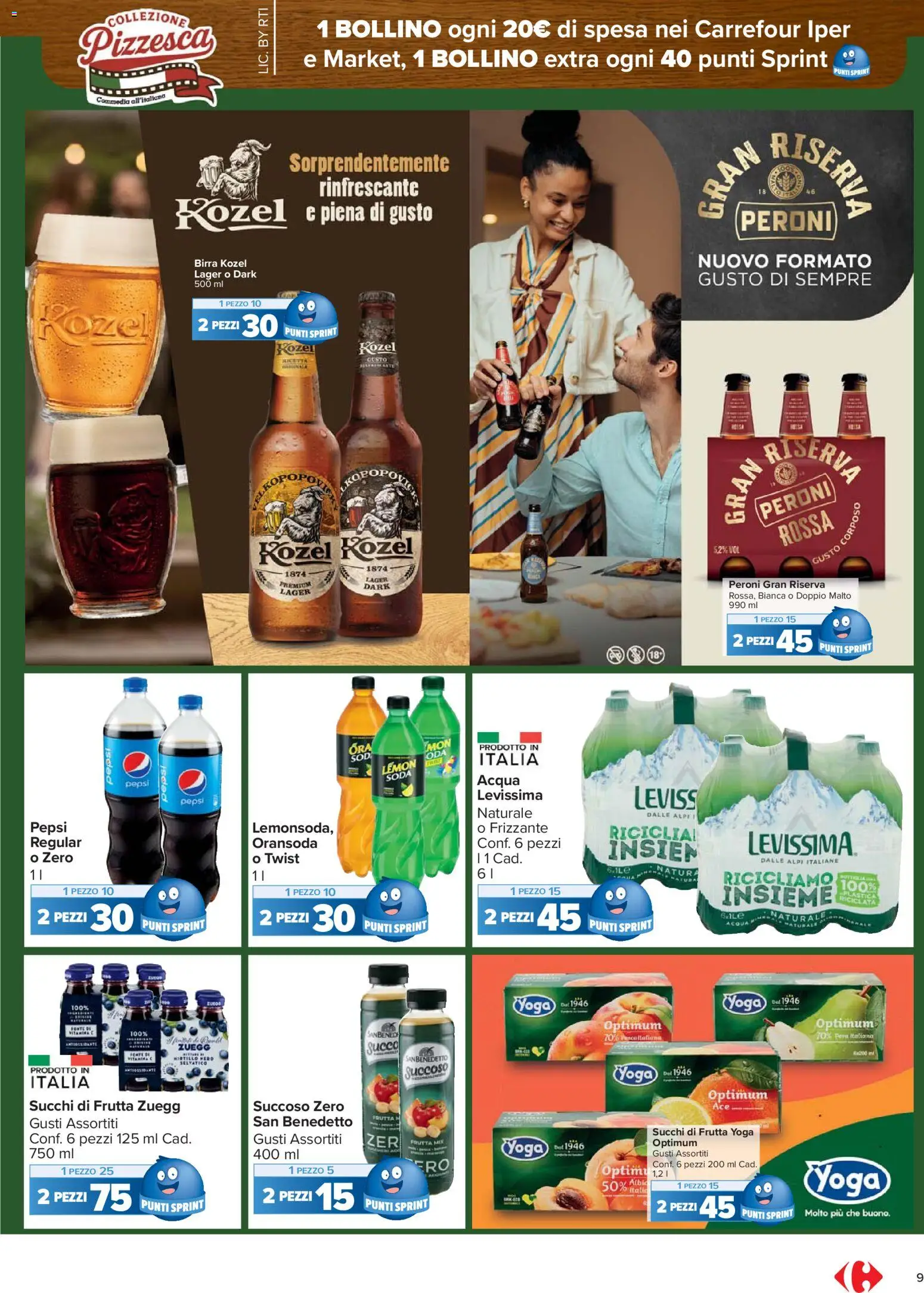 Volantino Carrefour del 27.01.2026 | Pagina: 9 | Prodotti: Succo, Acqua, Frutta, Pepsi