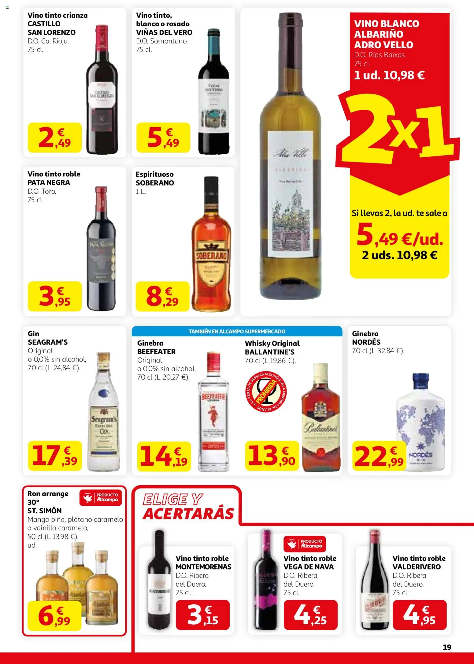 Alcampo -  HG Madrid Unificado │ válido desde el 12.02.2026 | Página: 19 | Productos: Ron, Vino, Whisky, Ρούτερ