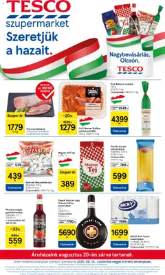 Tesco Szupermarket - Akciós újság  - amely érvényes a következő dátumtól: 14.08.2025