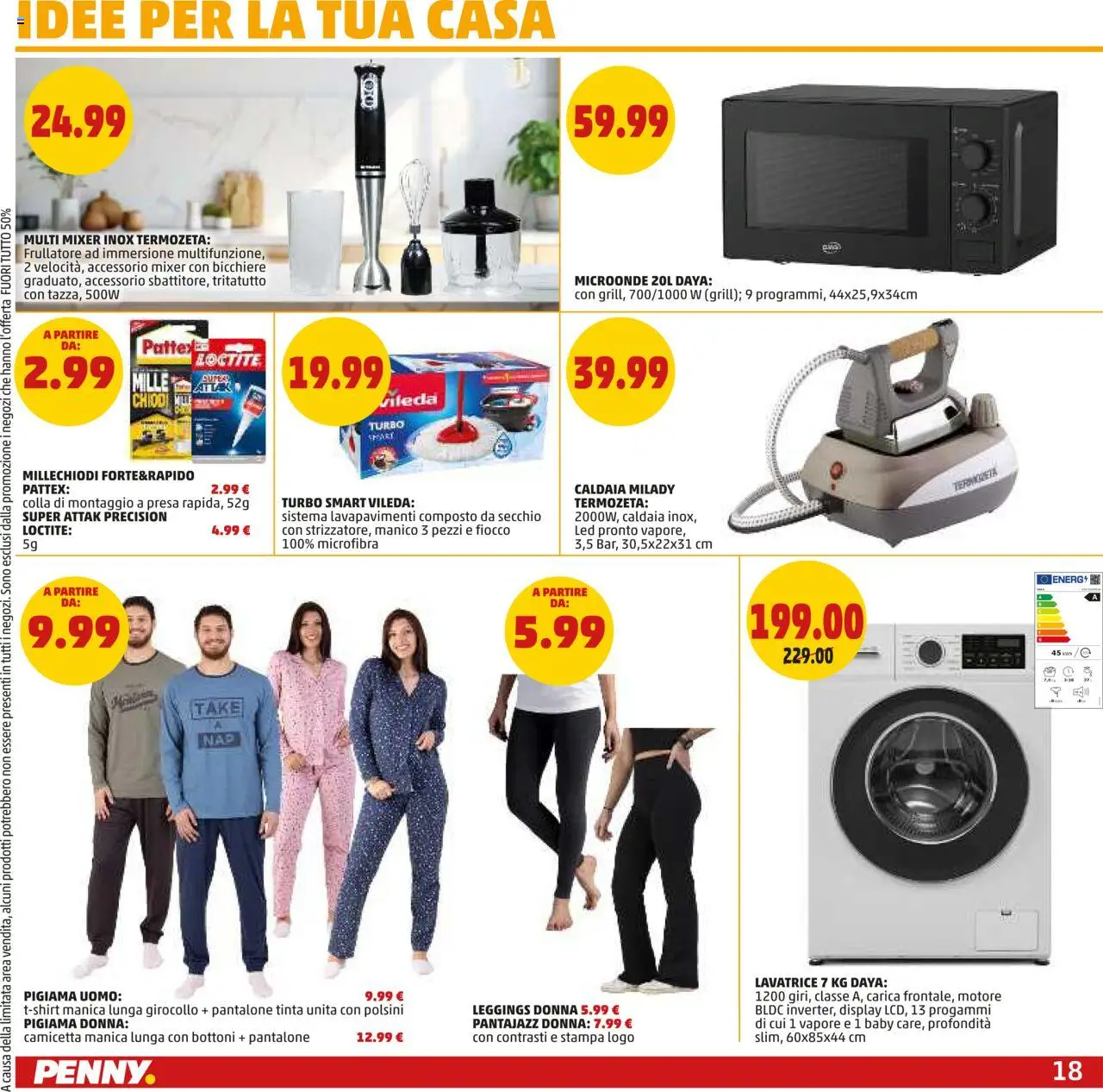 Volantino PENNY del 11.09.2025 | Pagina: 18 | Prodotti: Pigiama, Leggings, Lavatrice, Stampa