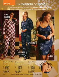 Vista previa Pijama de Cuadros Satin, Rojo y beige. 95% poliéster, 5% elastano. válido desde el 01.12.2025 | Página: 168 | Productos: Pijama, Camisón