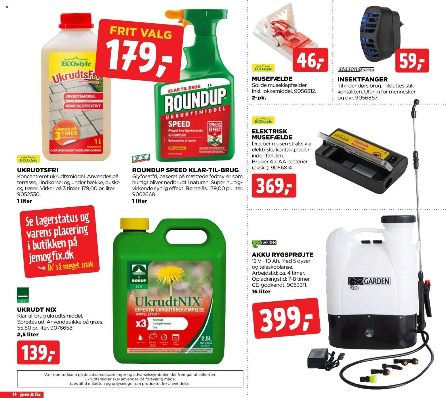 Jem & fix tilbudsavis – gyldig fra 22.03.2026 | Side: 14 | Produkter: Batterier, Stik, Søm