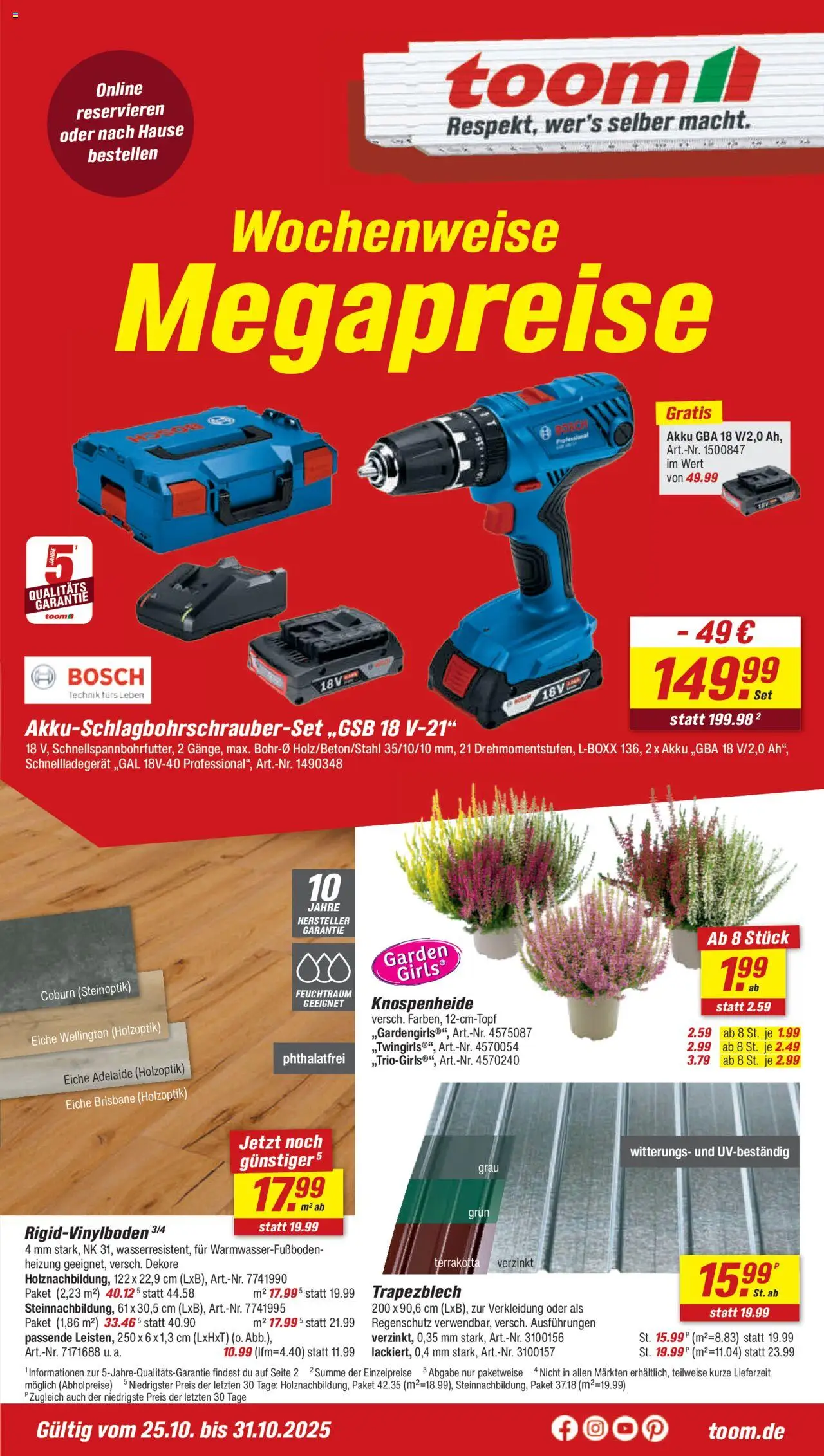 Toom Baumarkt - Prospekt – gültig ab 27.10.2025 | Seite: 1 | Produkte: Bosch