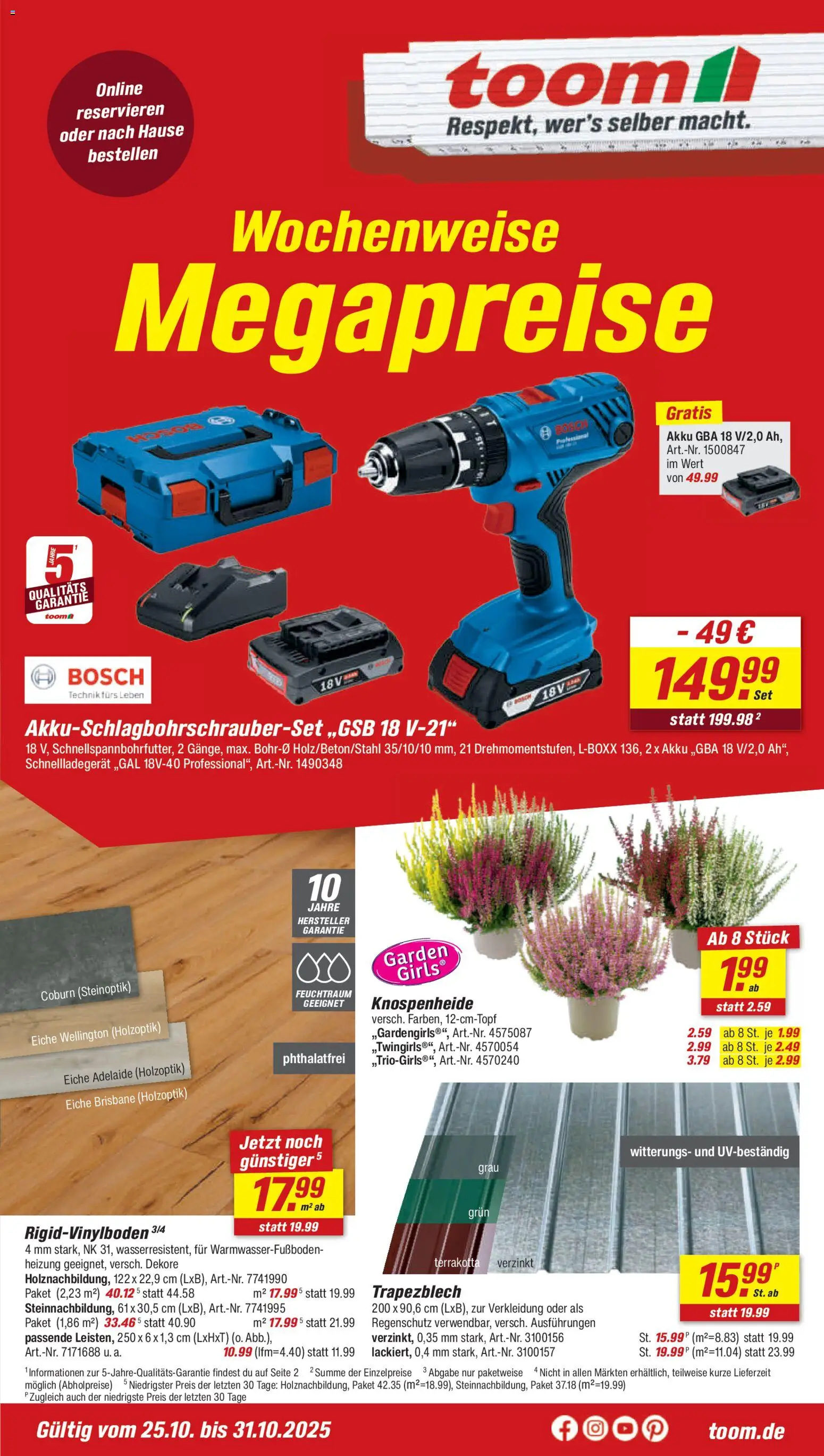 Toom Baumarkt - Prospekt – gültig ab 25.10.2025 | Seite: 1 | Produkte: Bosch
