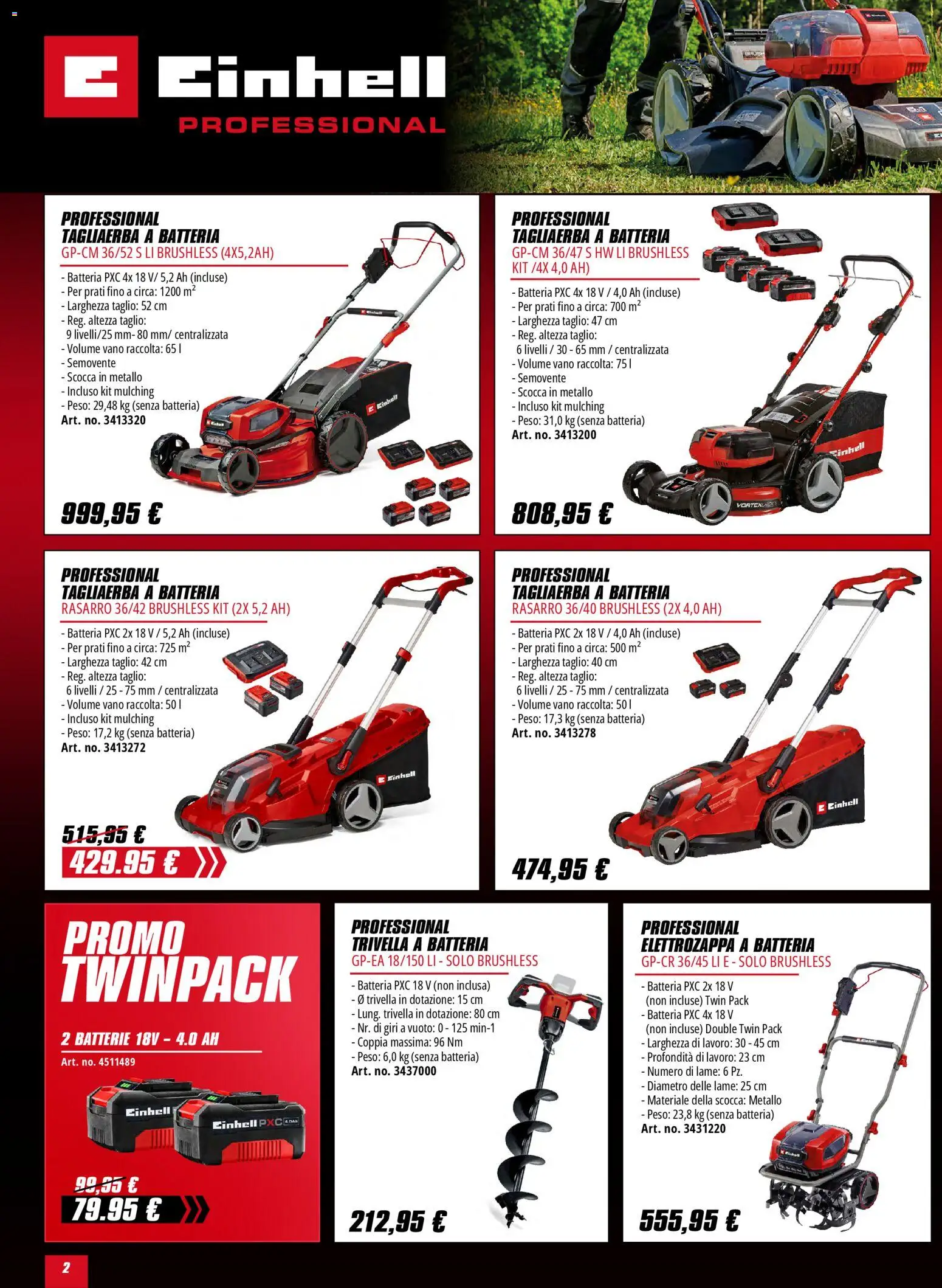 Volantino Einhell del 02.02.2026 | Pagina: 2 | Prodotti: Batteria, Batterie