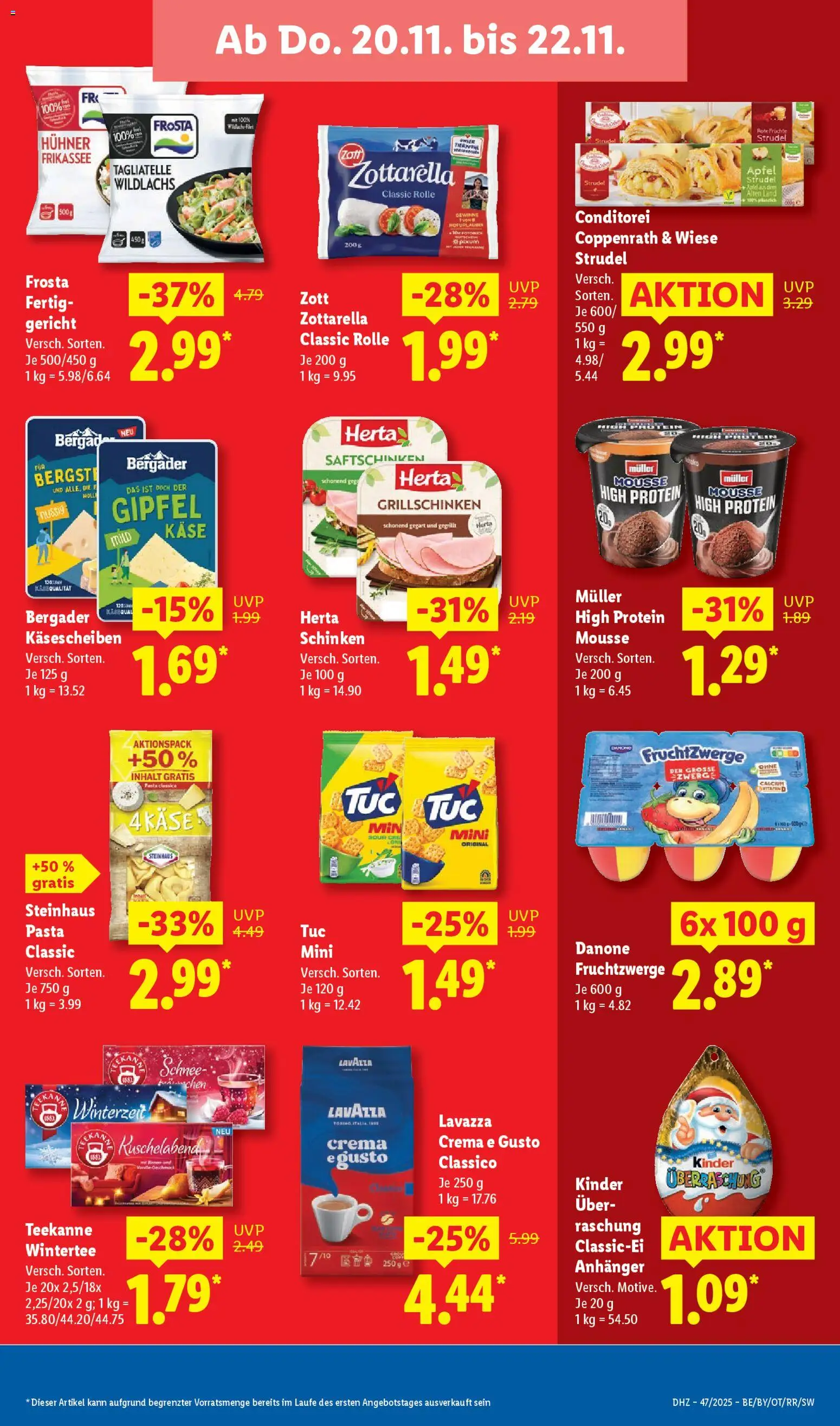 Lidl Prospekt Uffenheim – gültig ab 17.11.2025 | Seite: 59 | Produkte: Käse, Fruchtzwerge, Pasta, Schinken