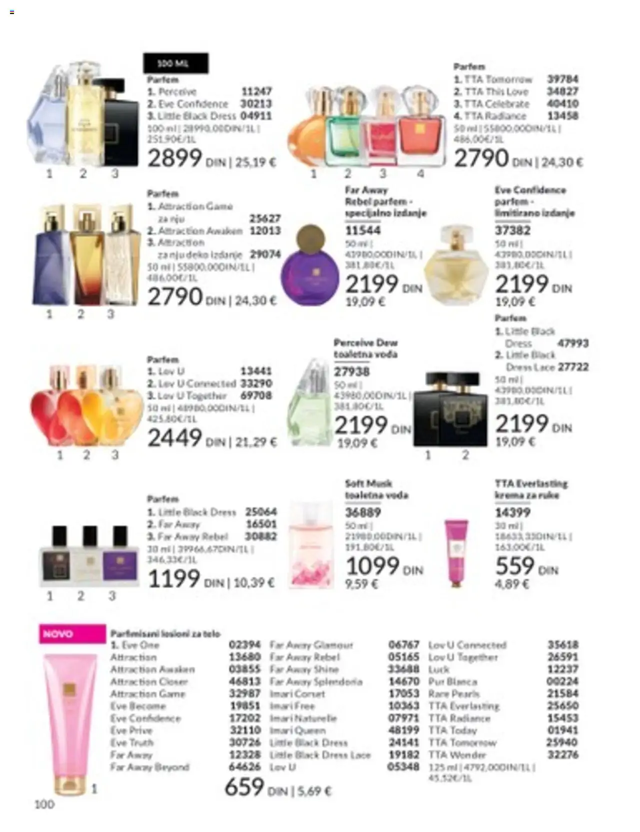 AVON katalog - važi od 01.07.2025 | Strana: 100 | Proizvode: Parfem, Voda, Krema, Krema za ruke
