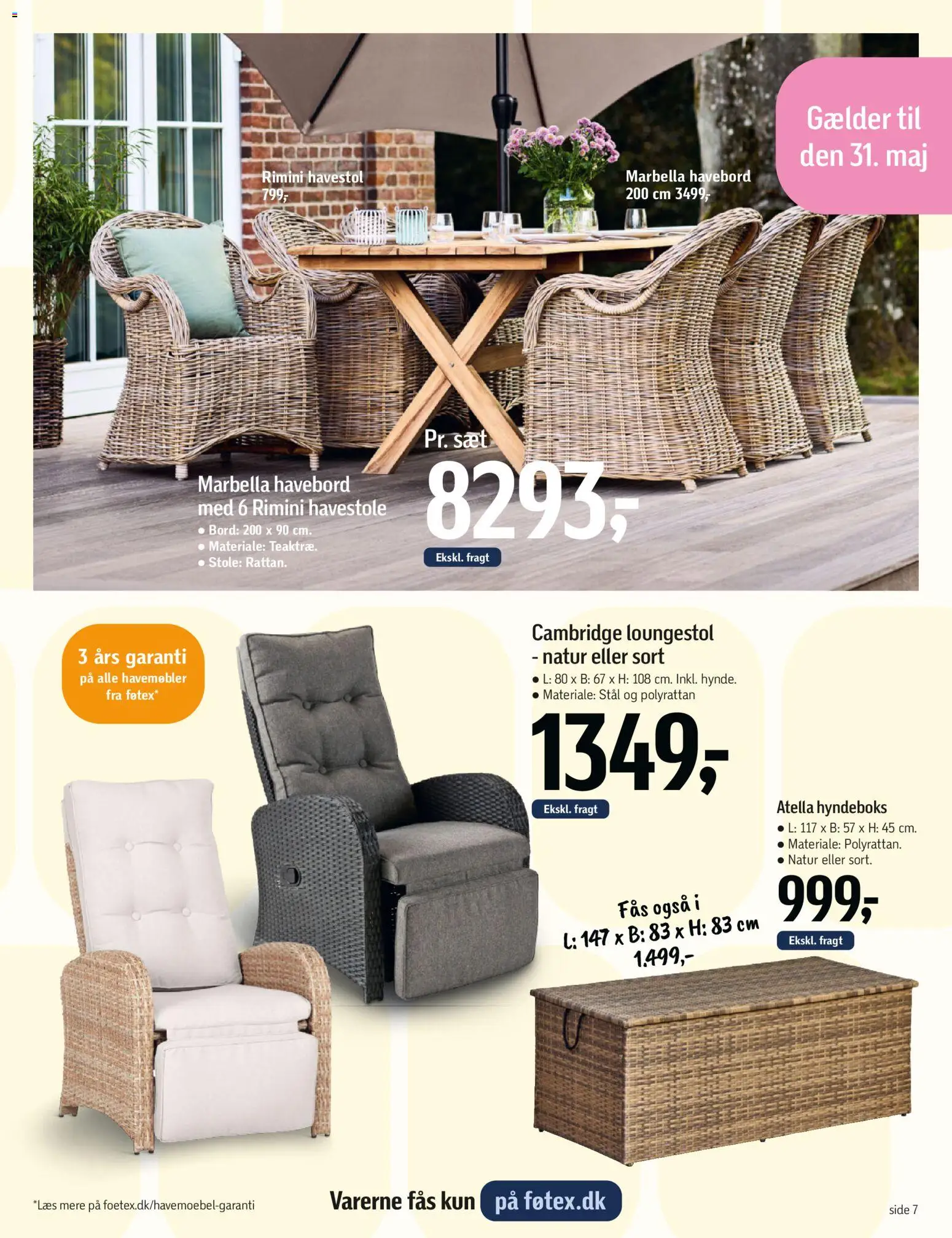 Føtex tilbudsavis – gyldig fra 13.03.2026 | Side: 7 | Produkter: Bord, Havemøbler, Havestole