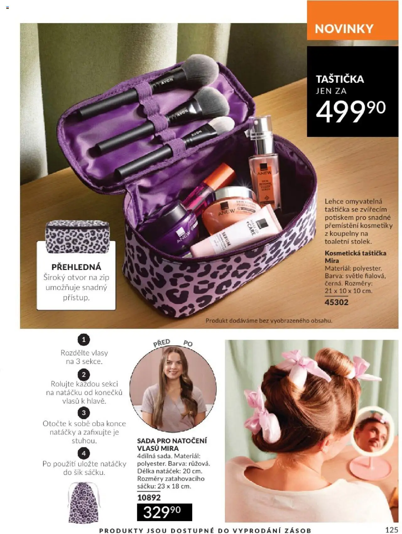 Avon katalog 8/2025 od 31.07.2025 | Strana: 125 | Produkty: Natáčky, Sérum, Kosmetická taštička