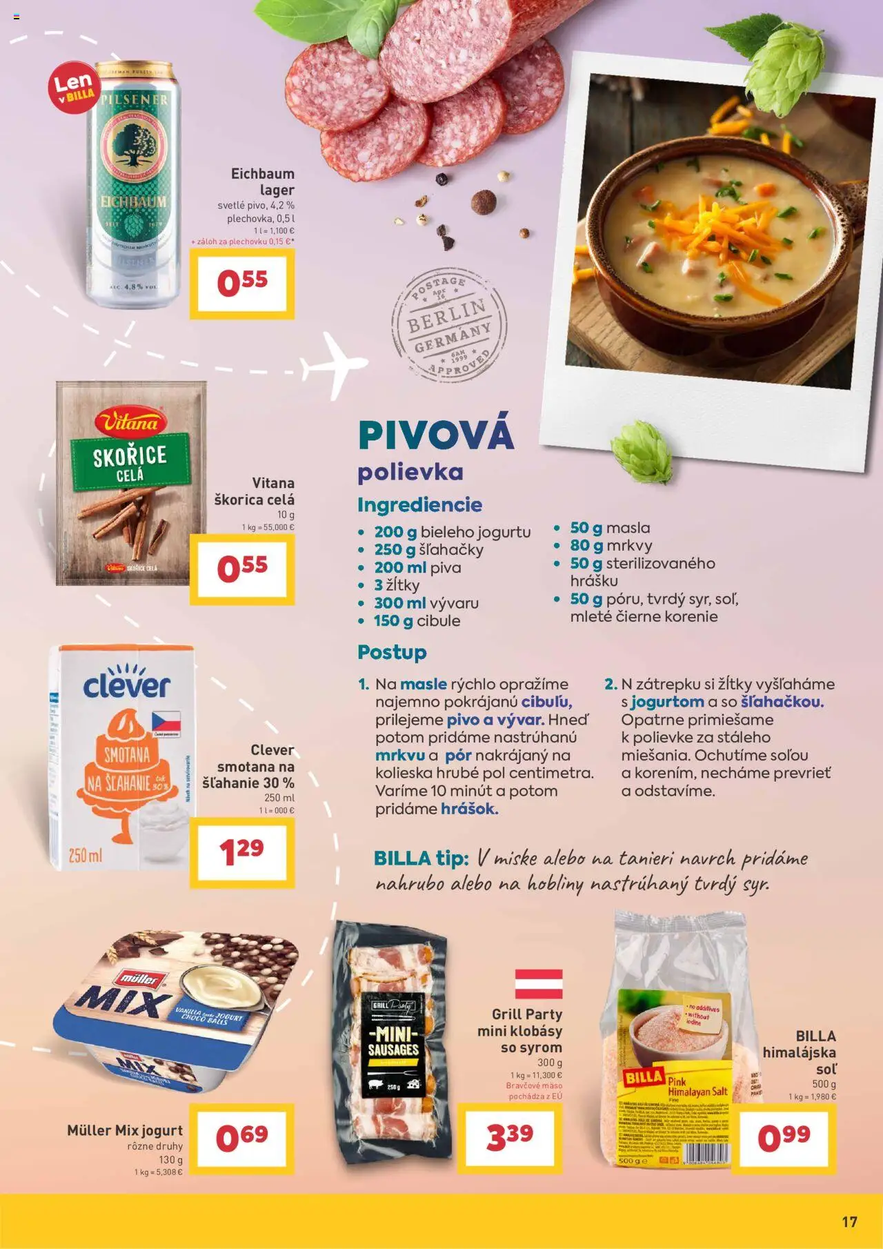 Billa spoznávajte svet a jeho chute │ platný od 30.07.2025 | Strana: 17 | Produkty: Pivo, Bravčové mäso, Korenie, Smotana na šľahanie