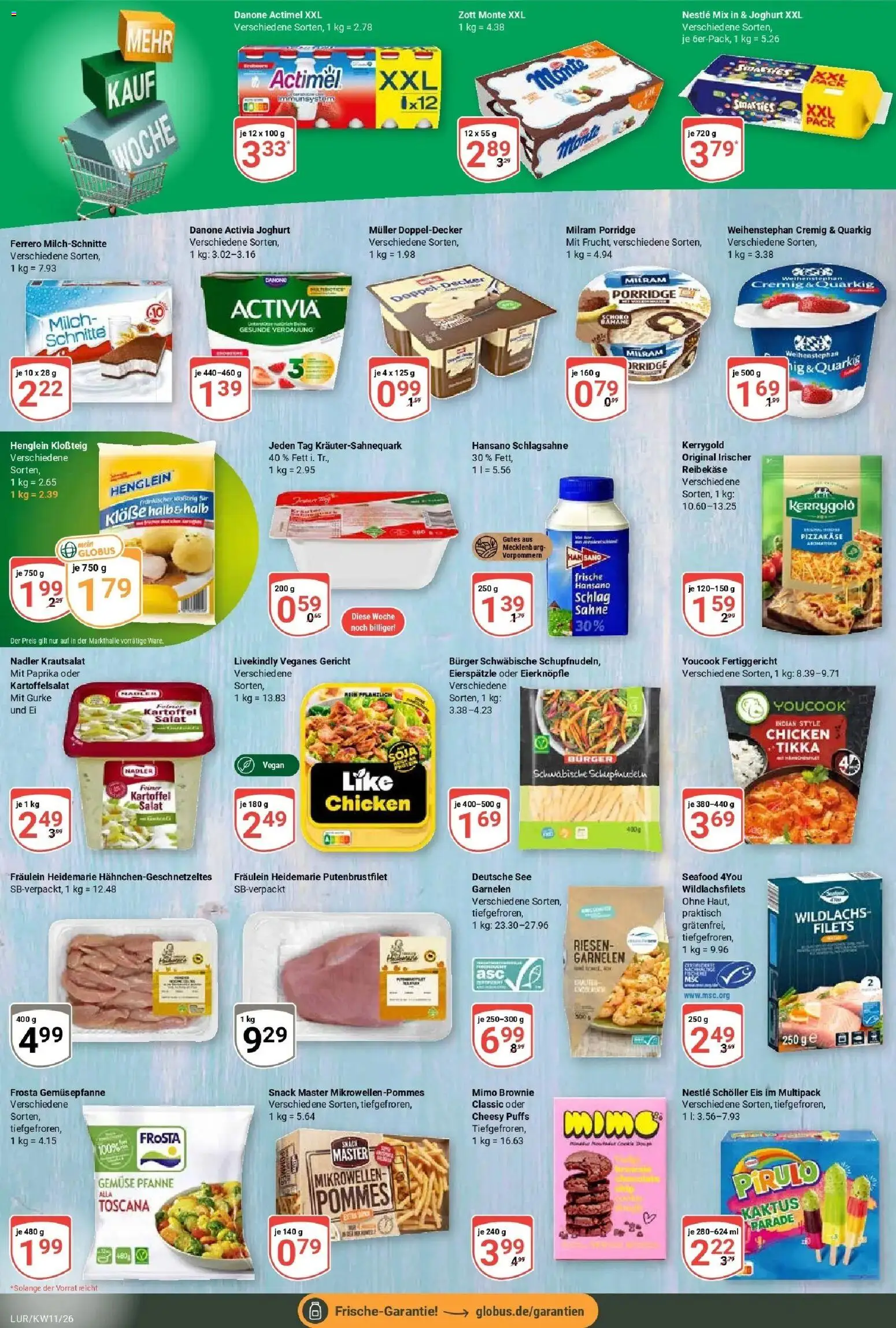 Globus prospekt Hamburg	 – gültig ab 09.03.2026 | Seite: 10 | Produkte: Activia, Danone activia, Sahne, Salat