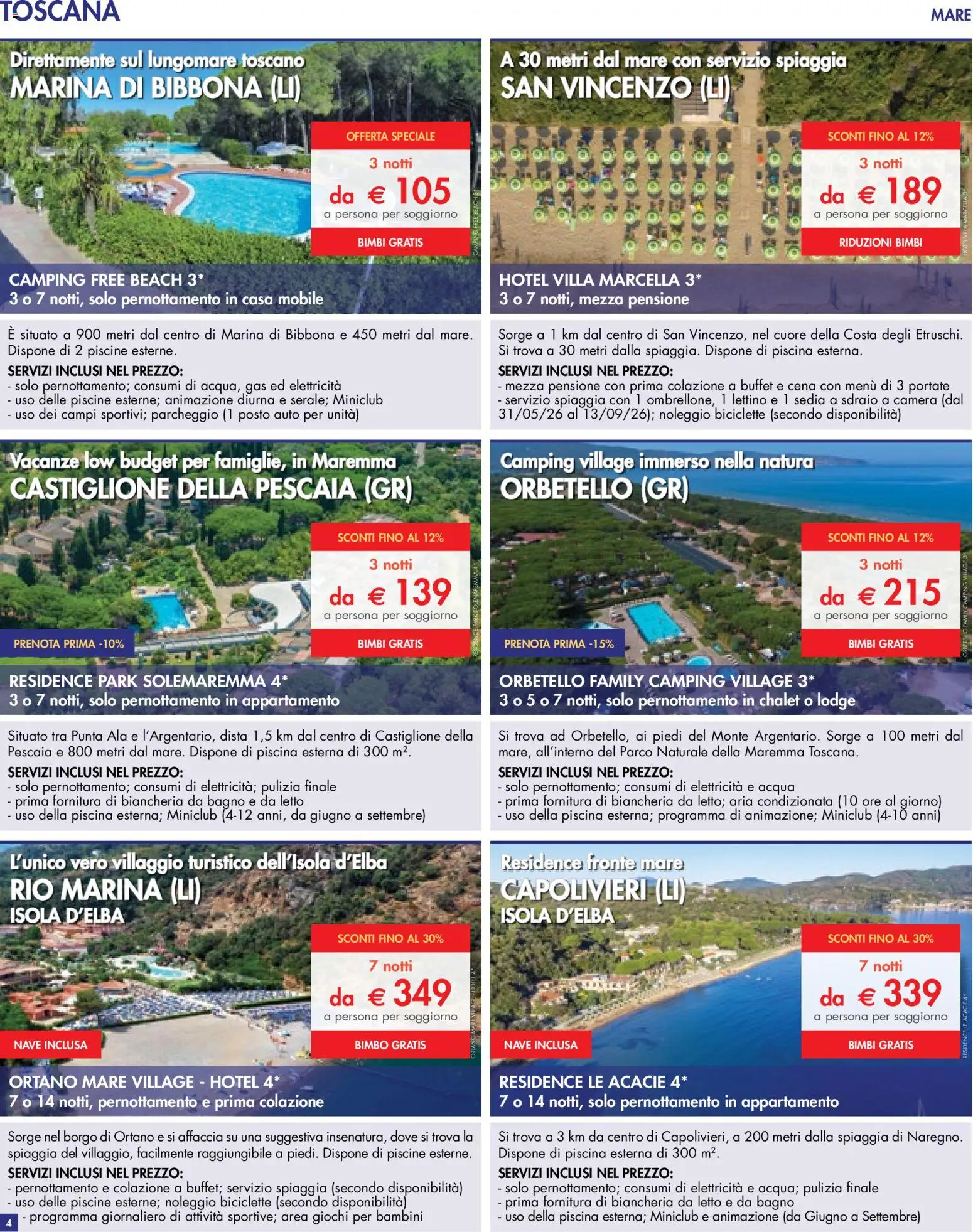 Volantino Esselunga S del 10.04.2026 | Pagina: 4 | Prodotti: Acqua, Lettino, Biancheria da letto, Sedia