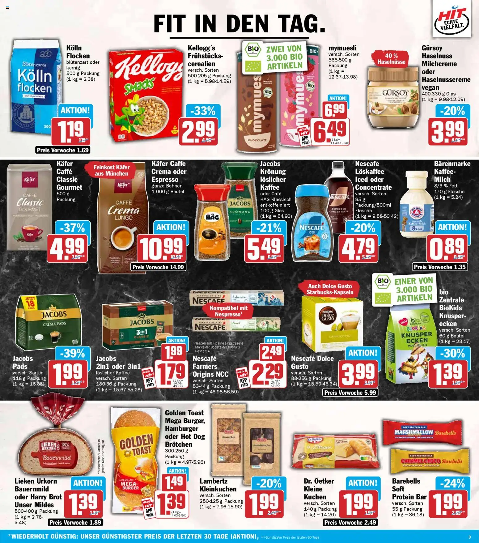 HIT Prospekt 	 – gültig ab 20.04.2026 | Seite: 3 | Produkte: Nescafe, Kolln, Kellogg's, Flocken
