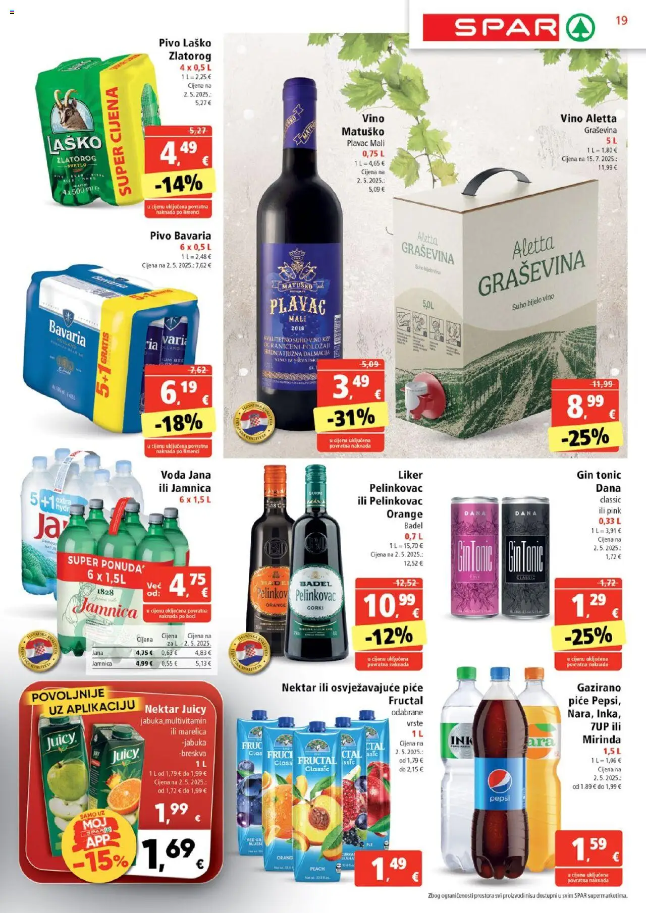 Spar katalog | vrijedi od 27.08.2025 | Stranica: 19 | Proizvodi: Gin, Vino, Laško, Jabuka
