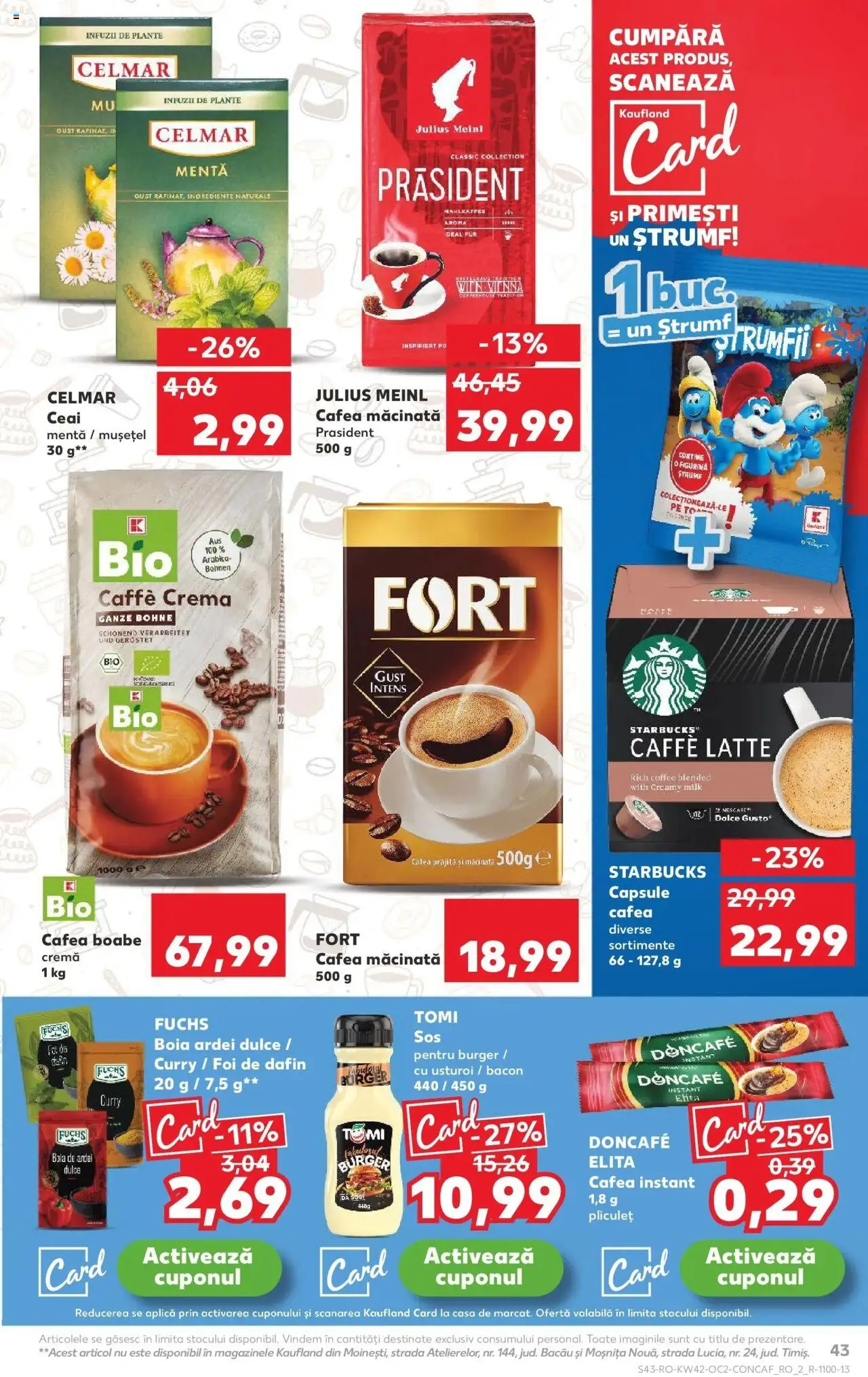 Noul catalog Kaufland – valabil de la 15.10.2025 | Pagină: 43 | Produse: Ardei, Bacon, Ceai, Sos