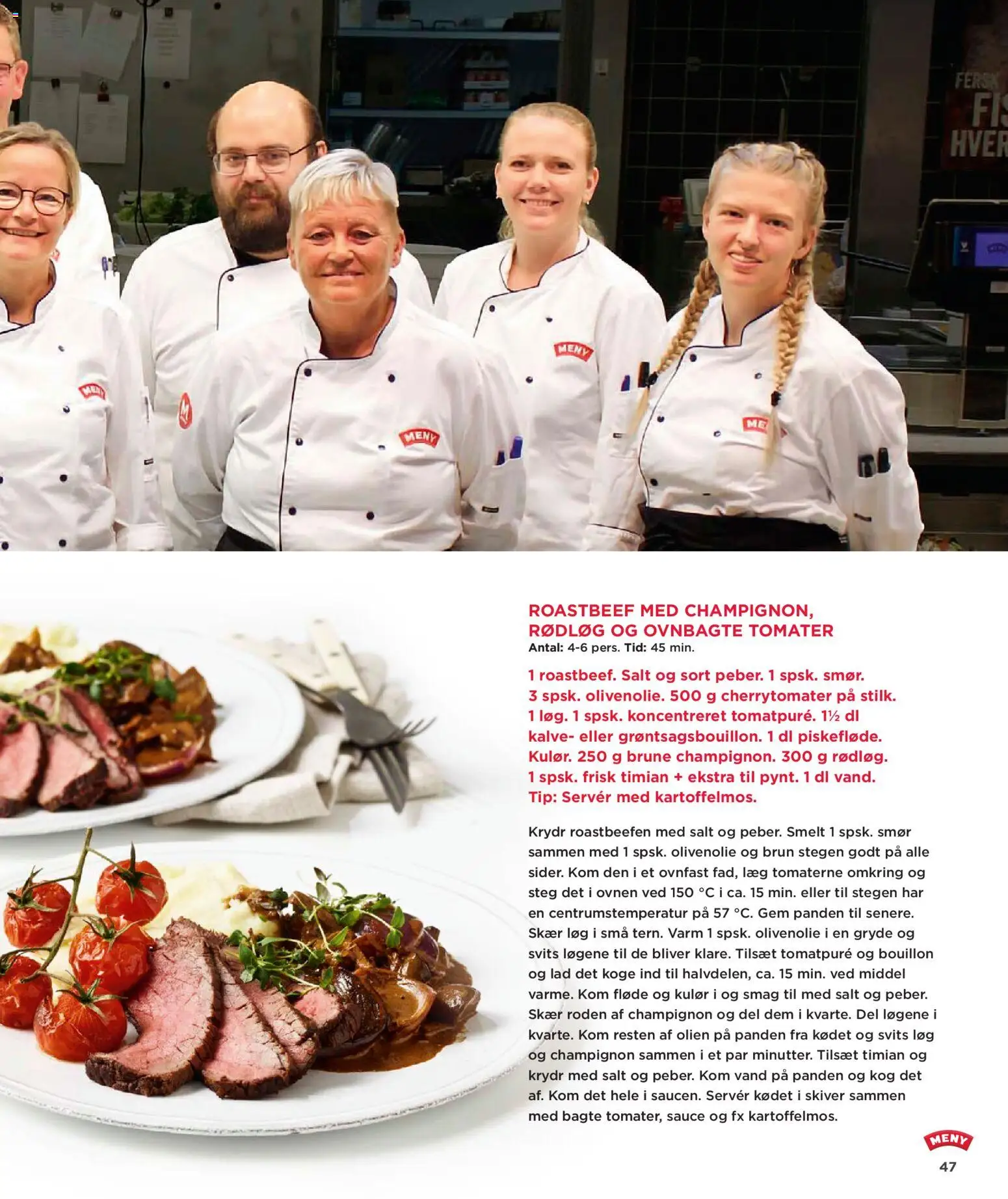 Meny tilbudsavis – gyldig fra 01.02.2026 | Side: 47 | Produkter: Tomater, Fløde, Rødløg, Roastbeef