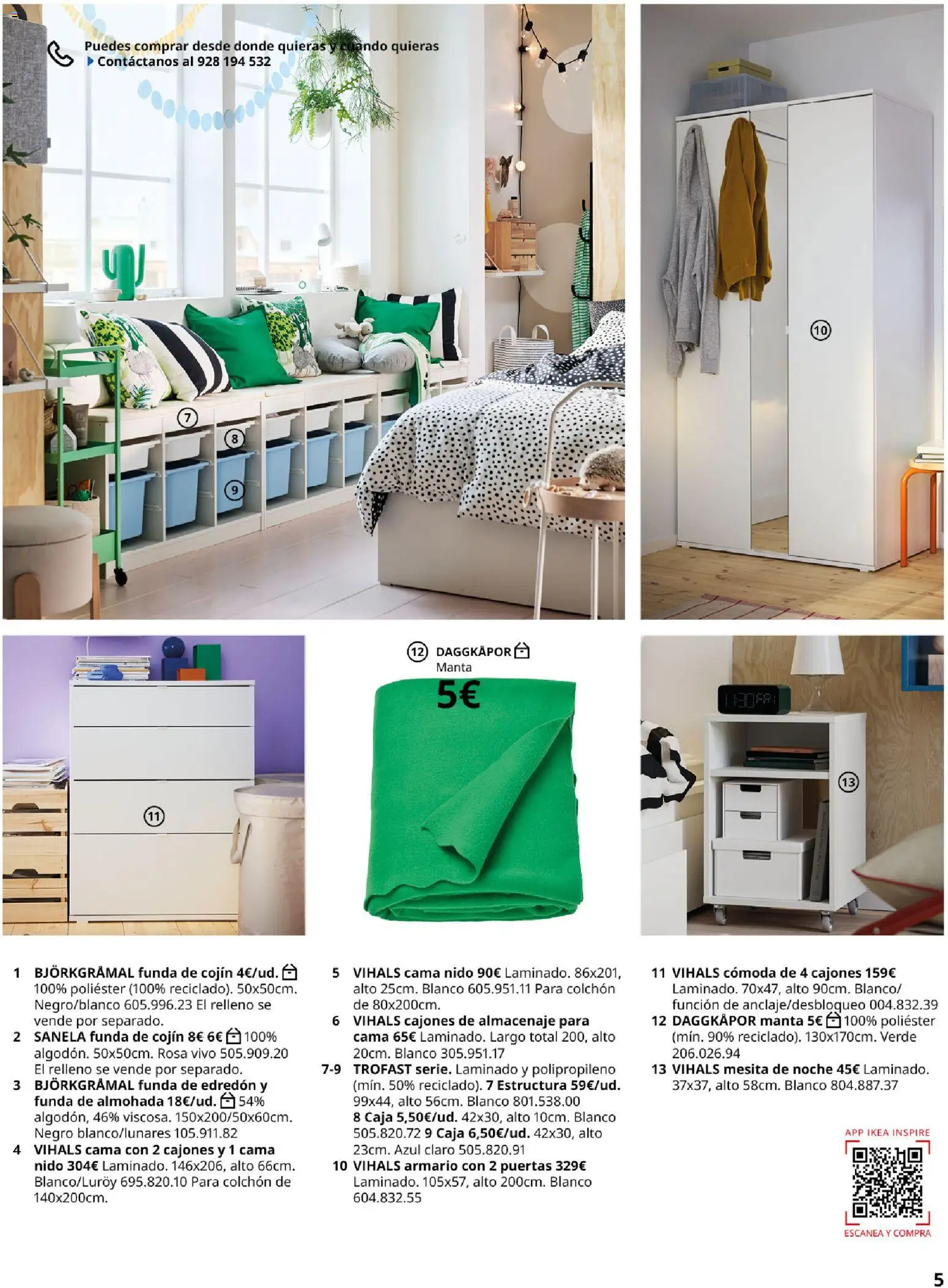 Catálogo IKEA Dormitorios │ válido desde el 01.02.2026 | Página: 5 | Productos: Colchon, Cama, Almacenaje, Cojín