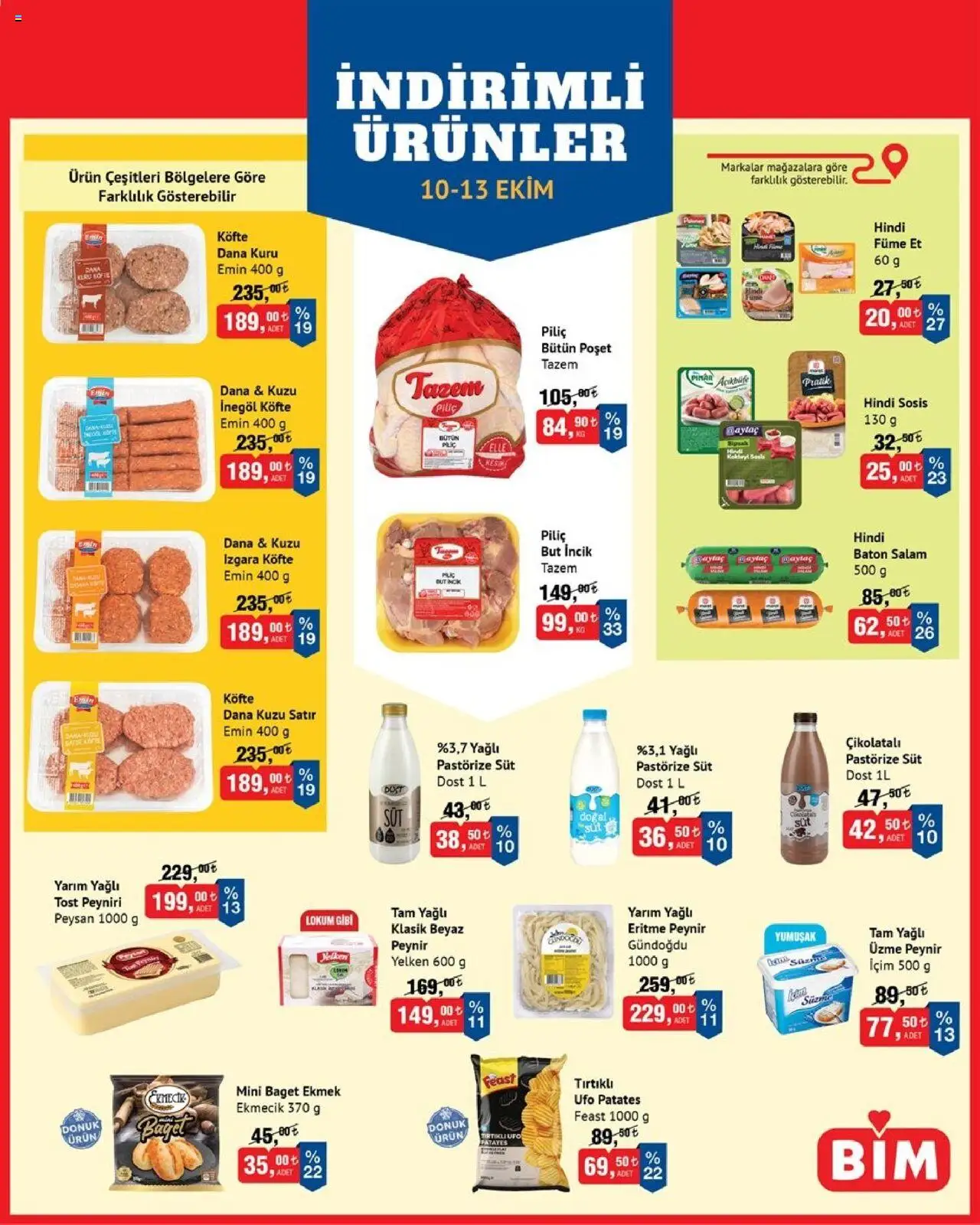 BİM İndirimli Ürünler - 10.10.2025 tarihinden itibaren geçerlidir | Sayfa: 3 | Ürünler: Süt, Sosis, Piliç, Izgara