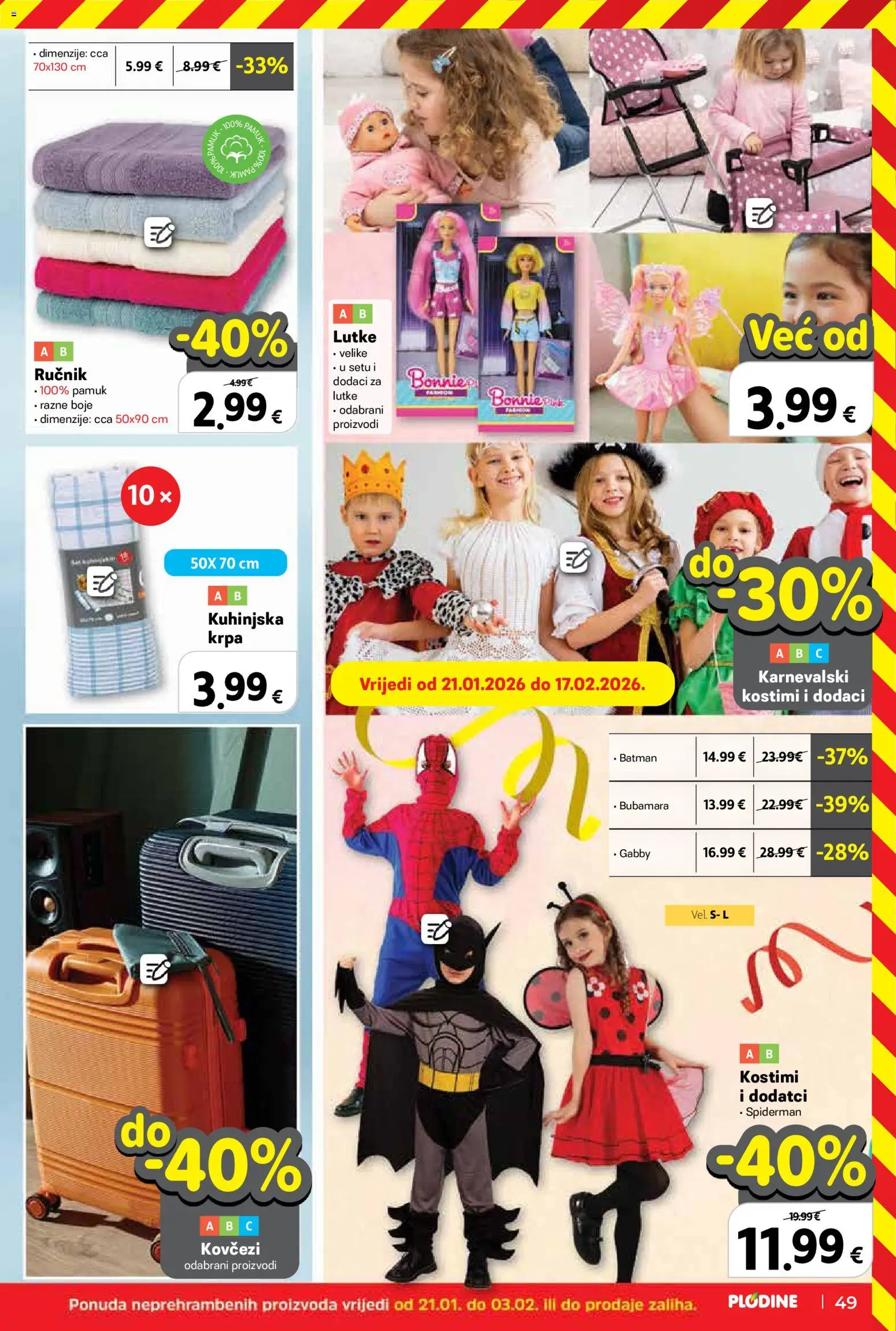 Plodine katalog | vrijedi od 28.01.2026 | Stranica: 49 | Proizvodi: Lutke, Krpa, Ručnik