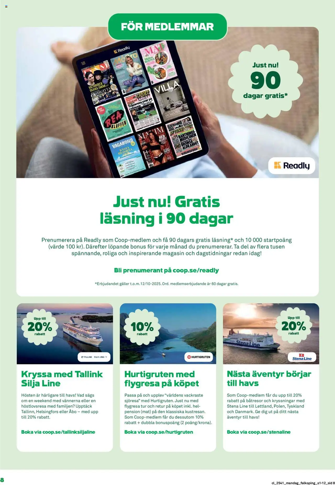 Coop reklamblad aktuell från 06.10.2025 | Sida: 8 | Produkter: Galler