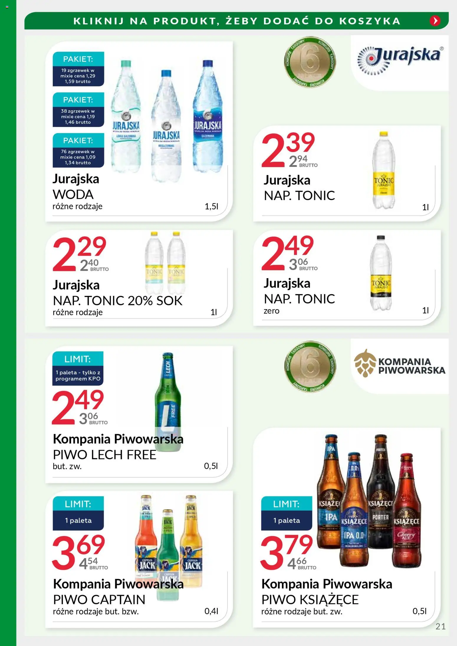 Eurocash Gazetka - Targi Jesień od 17.11.2025 | Strona: 21 | Produkty: Sok, Piwo, Woda