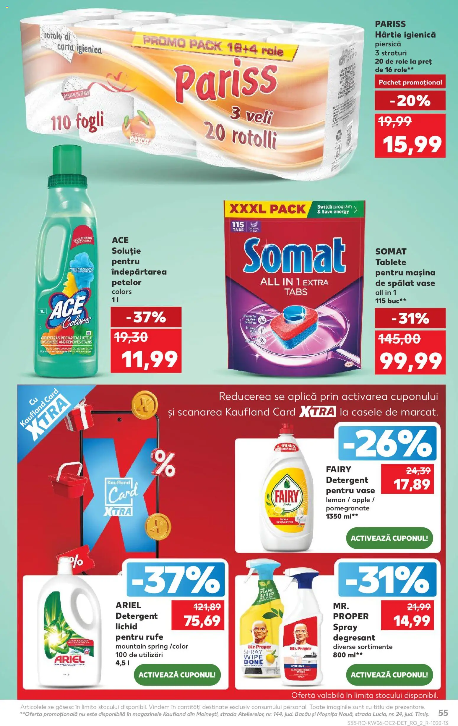 Noul catalog Kaufland – valabil de la 04.02.2026 | Pagină: 55 | Produse: Piersică, Mașină De Spălat, Mașină De Spălat Vase, Tablete pentru mașina de spălat
