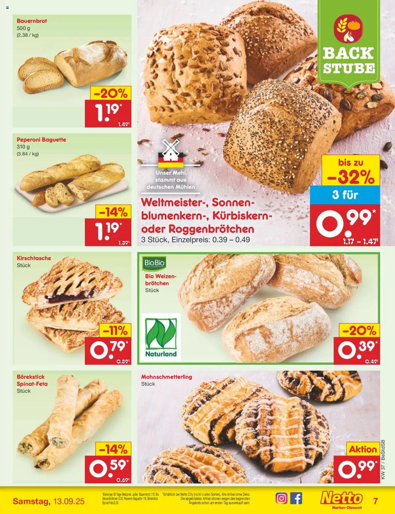 Netto Marken-Discount Prospekt 	 – gültig ab 08.09.2025 | Seite: 9 | Produkte: Mehl, Baguette