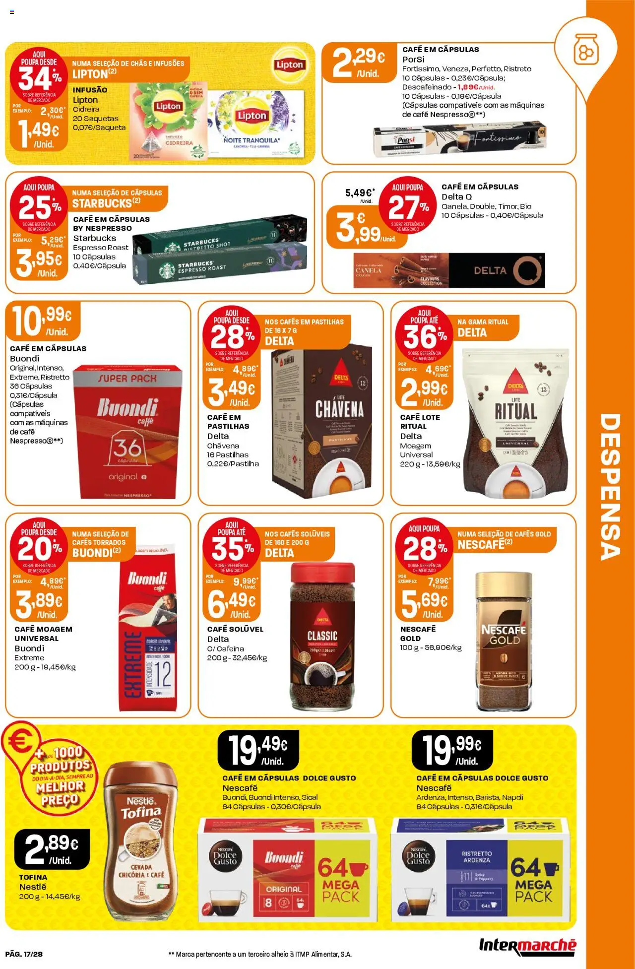 Intermarché folheto │ válido de 07.08.2025 | Página: 17 | Produtos: Delta q, Nestlé, Café, Dolce gusto