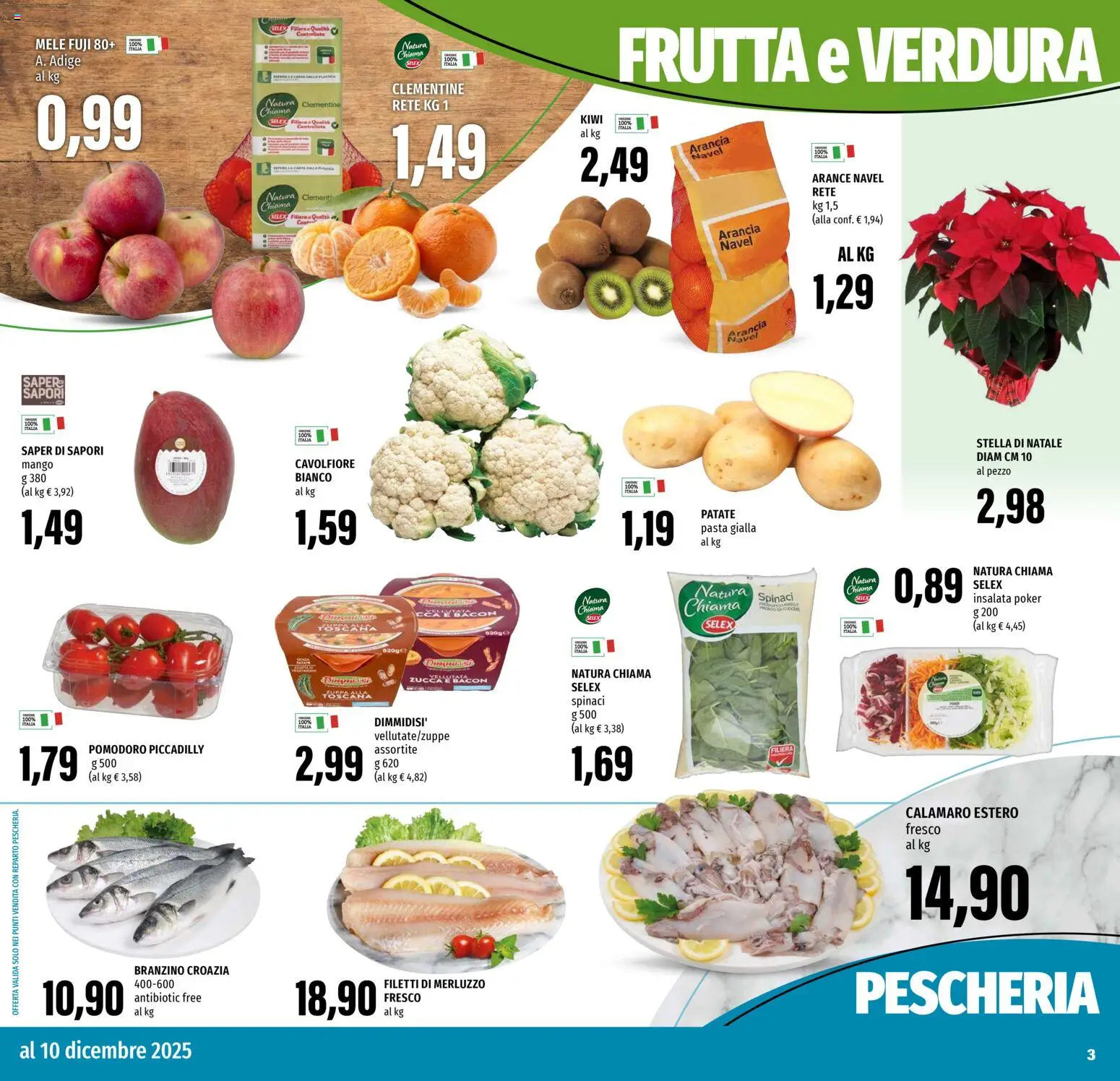Volantino EMI del 27.11.2025 | Pagina: 3 | Prodotti: Kiwi, Patate, Cavolfiore, Arancia