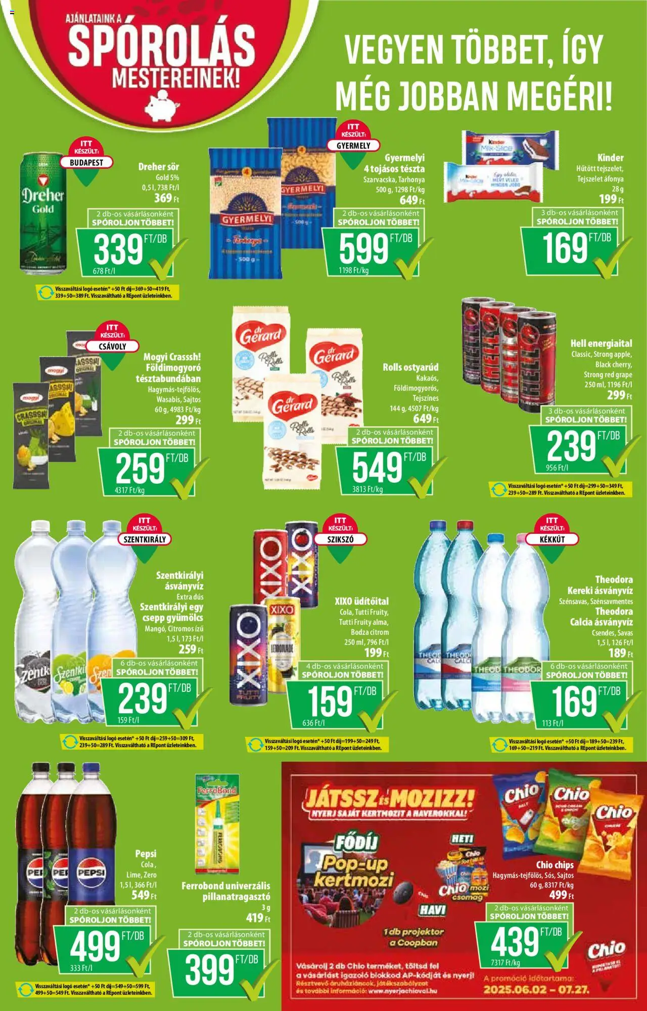COOP akciós ujság - amely érvényes a következő dátumtól: 05.06.2025 | Oldal: 6 | Termékek: Chips, Tejszelet, Ásványvíz, Földimogyoró