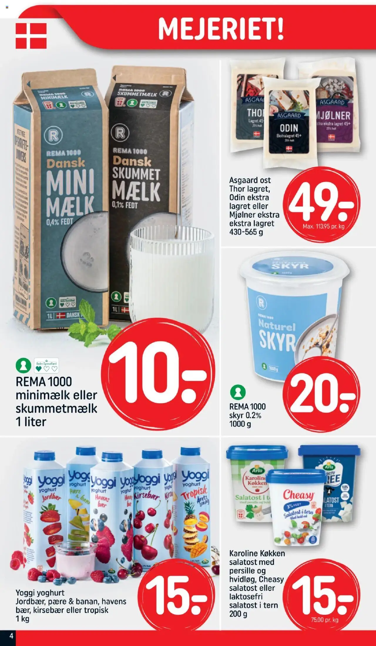Rema 1000 Tilbudsavis gyldig fra 10.08.2025 | Side: 4 | Produkter: Mælk, Yoghurt, Jordbær, Persille