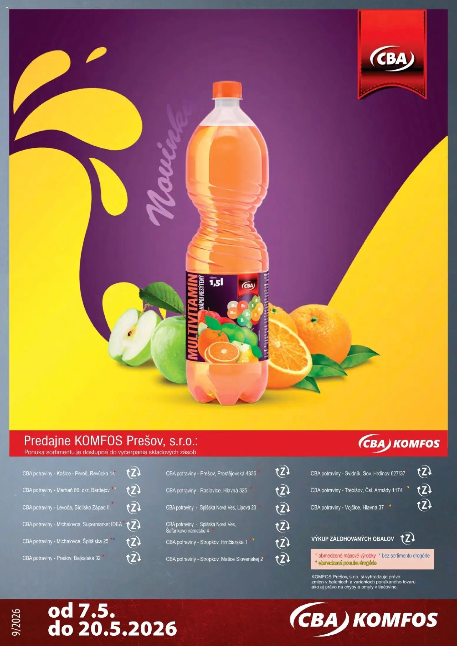 Nové CBA Komfos akcie – leták je platný od 07.05.2026 | Strana: 28