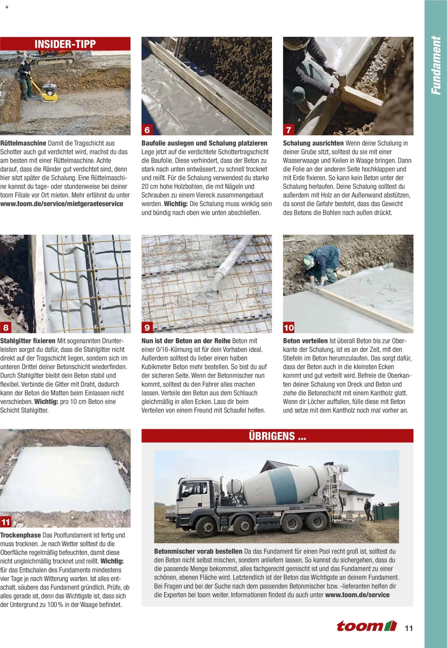 Toom Baumarkt Pool selber bauen – gültig ab 01.01.2026 | Seite: 11 | Produkte: Gewicht