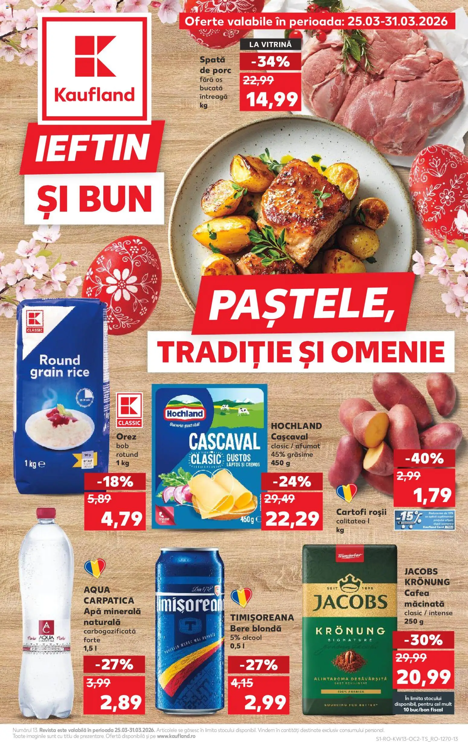 Noul catalog Kaufland – valabil de la 25.03.2026 | Pagină: 1 | Produse: Vitrină, Orez, Cartofi, Apă