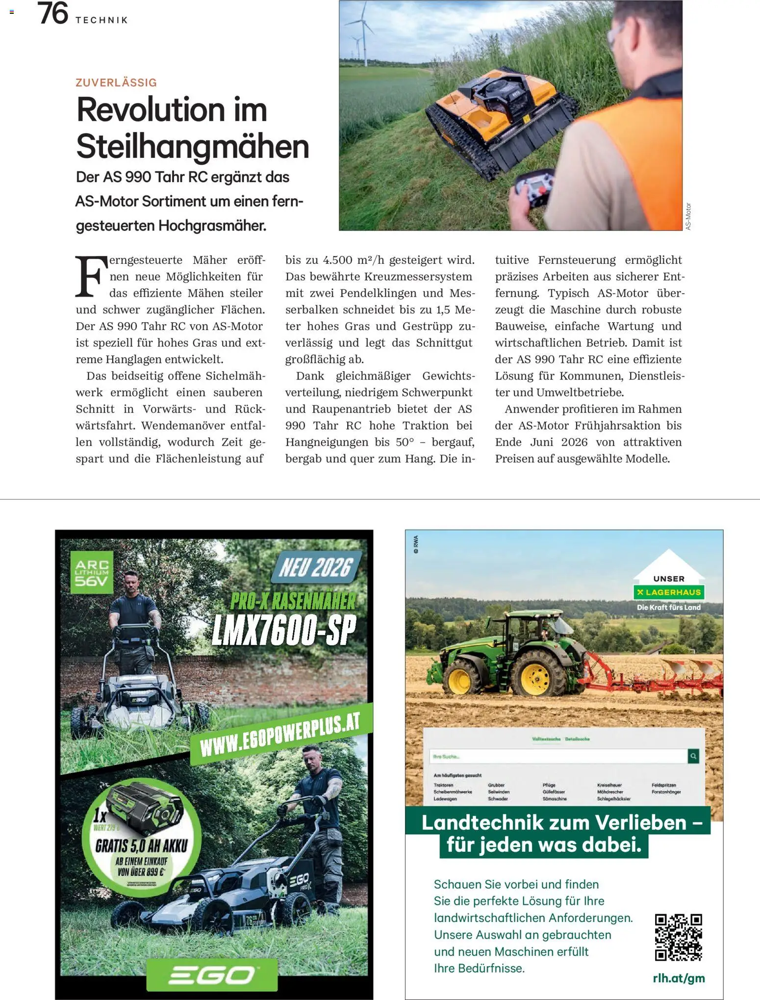 Lagerhaus Unser-Land März 2026 gültig ab 02.03.2026 | Seite: 76 | Produkte: Rasenmäher