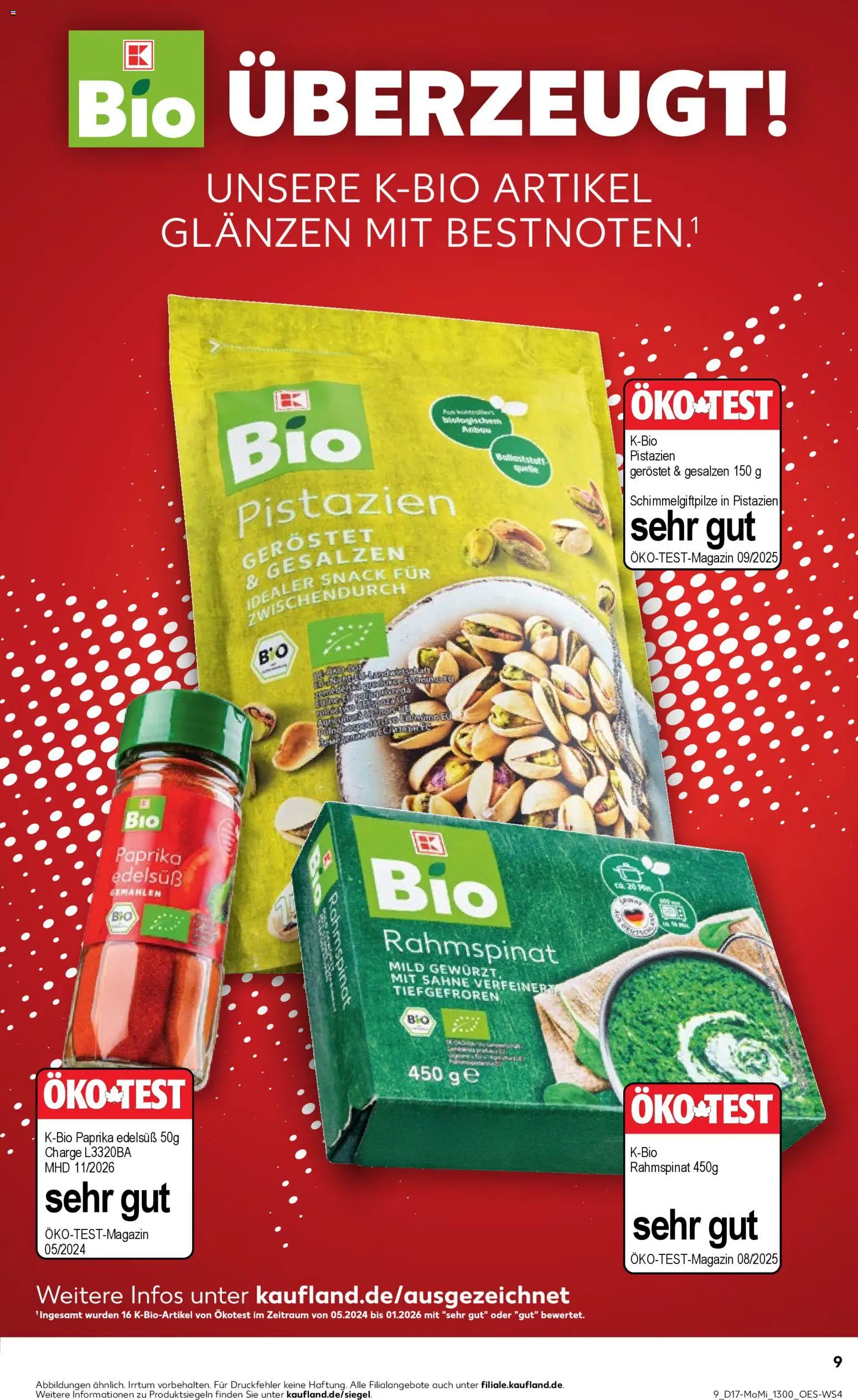 Kaufland Prospekt Bremen	 – gültig ab 20.04.2026 | Seite: 9 | Produkte: Pistazien, Paprika, Sahne